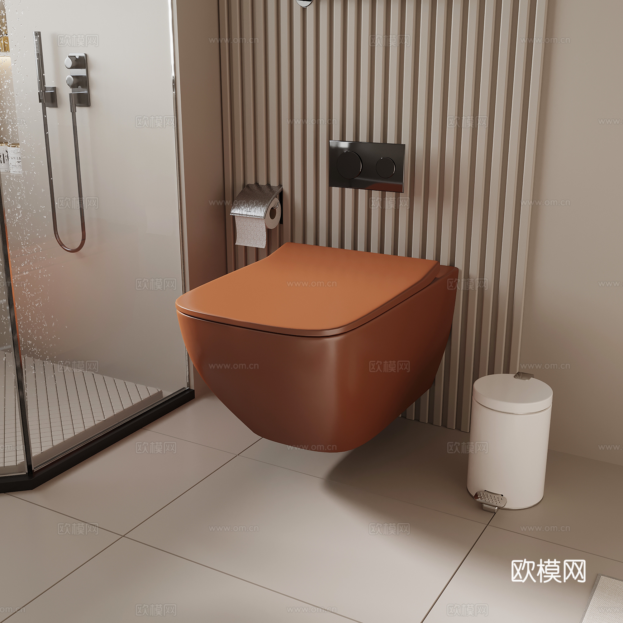 现代马桶 壁挂马桶 坐便su模型