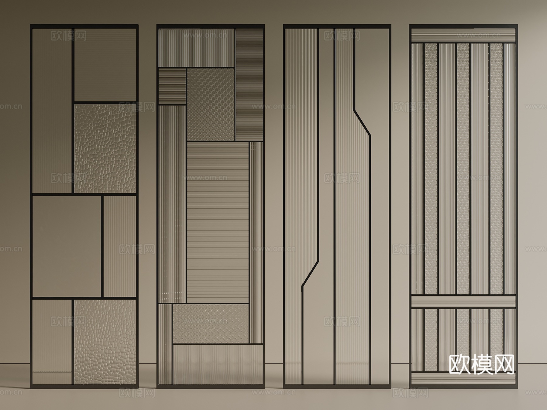 意式 轻奢 隔断 玻璃隔断 卫生间隔断 玄关隔断 艺术3d模型