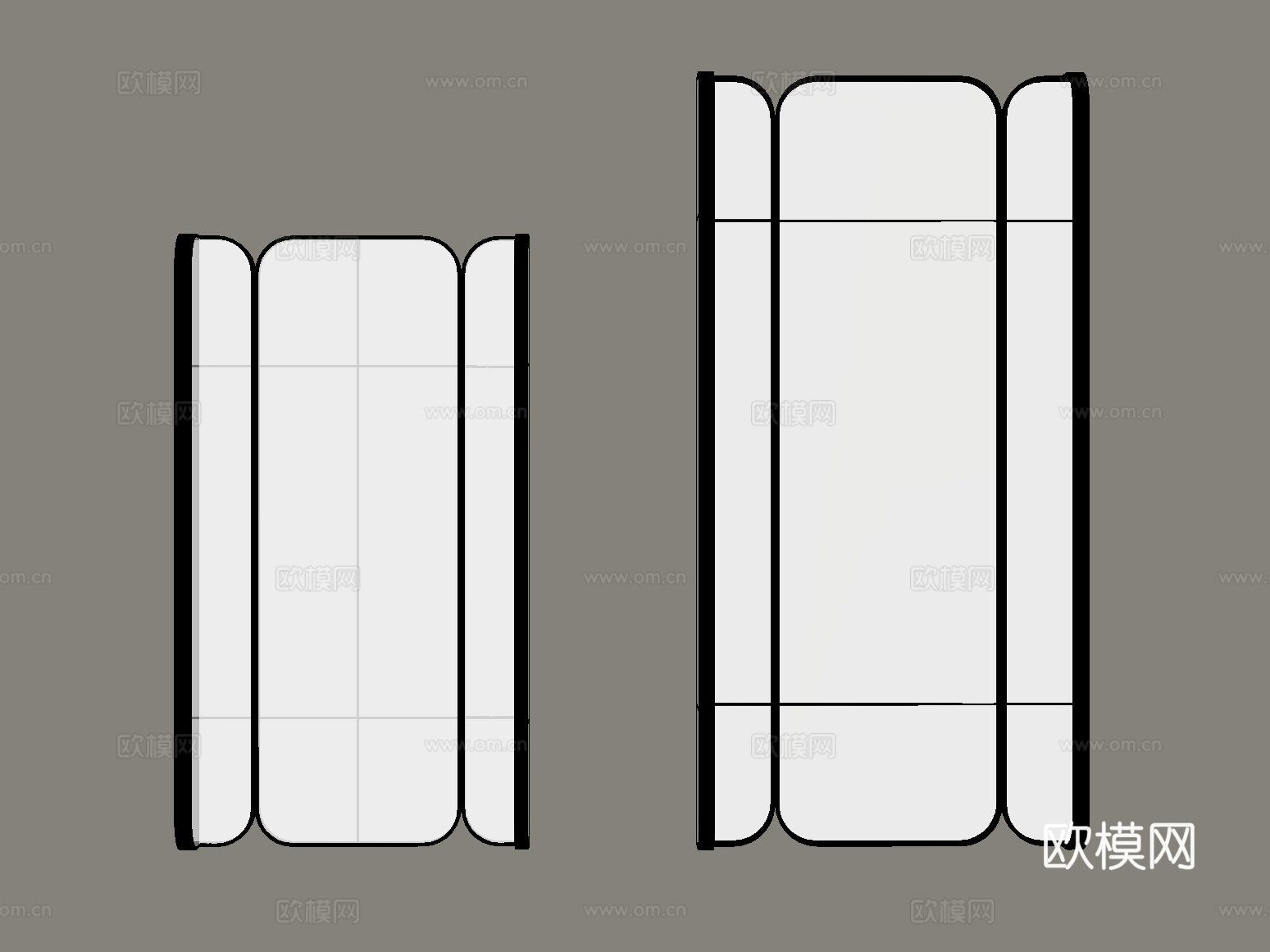 现代屏风隔断su模型