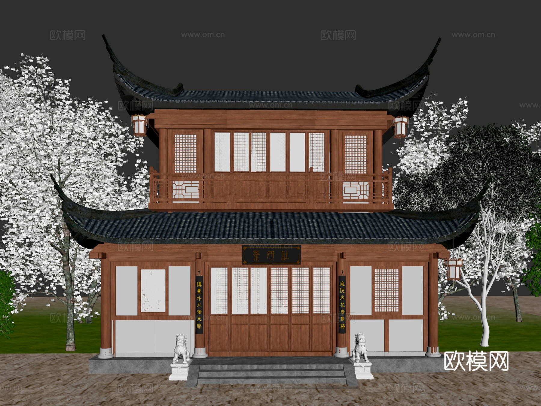 古建 中式建筑 钟鼓楼 寺庙 庙宇 斗拱3d模型