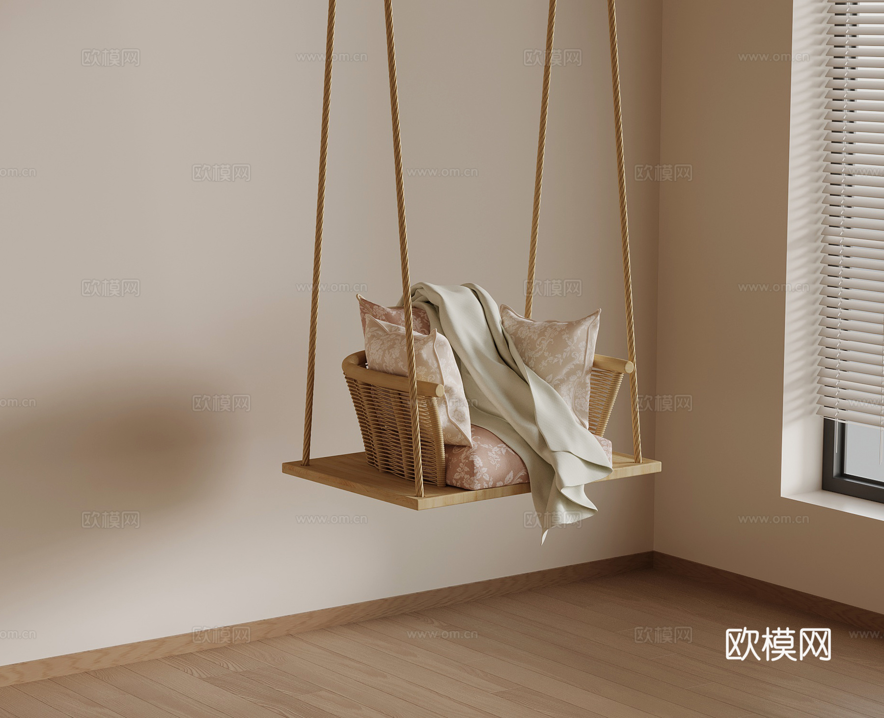 现代秋千椅su模型