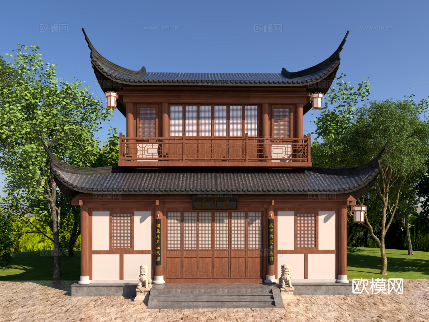 古建 中式建筑 钟鼓楼 寺庙 庙宇 斗拱3d模型