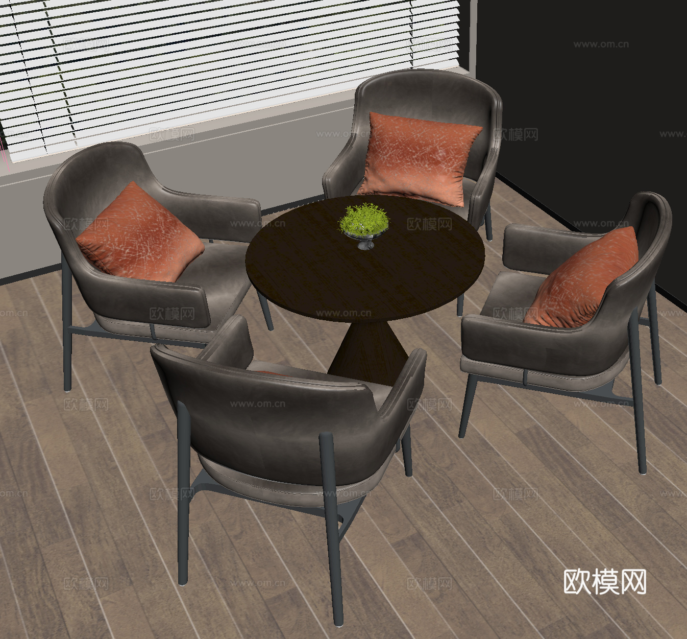 休闲桌椅 咖啡桌椅 餐厅桌椅su模型