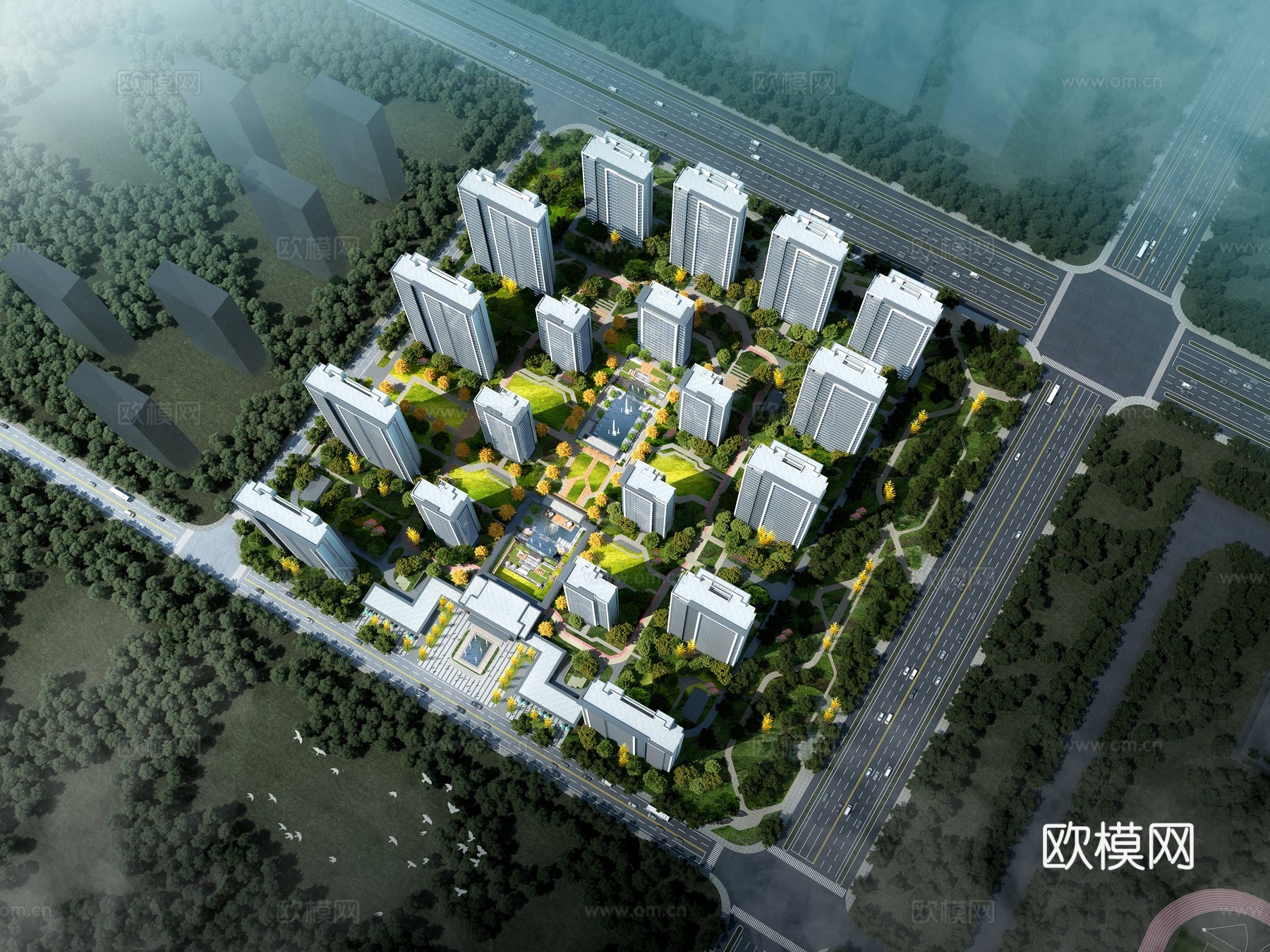 住宅鸟瞰3d模型