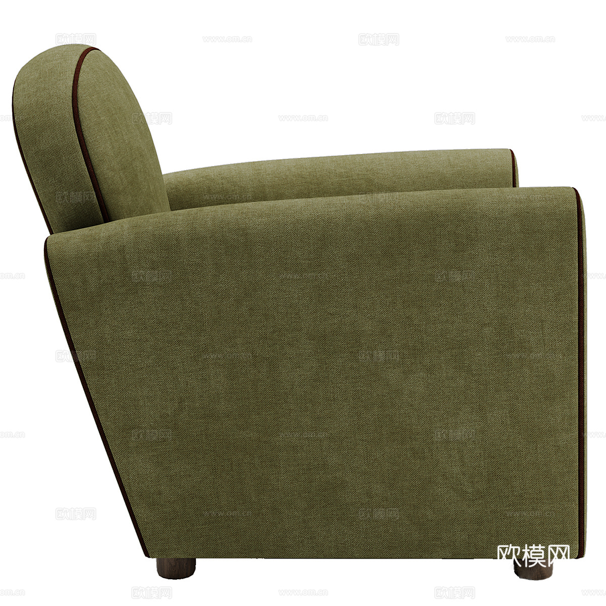 美式简约布艺沙发椅3d模型