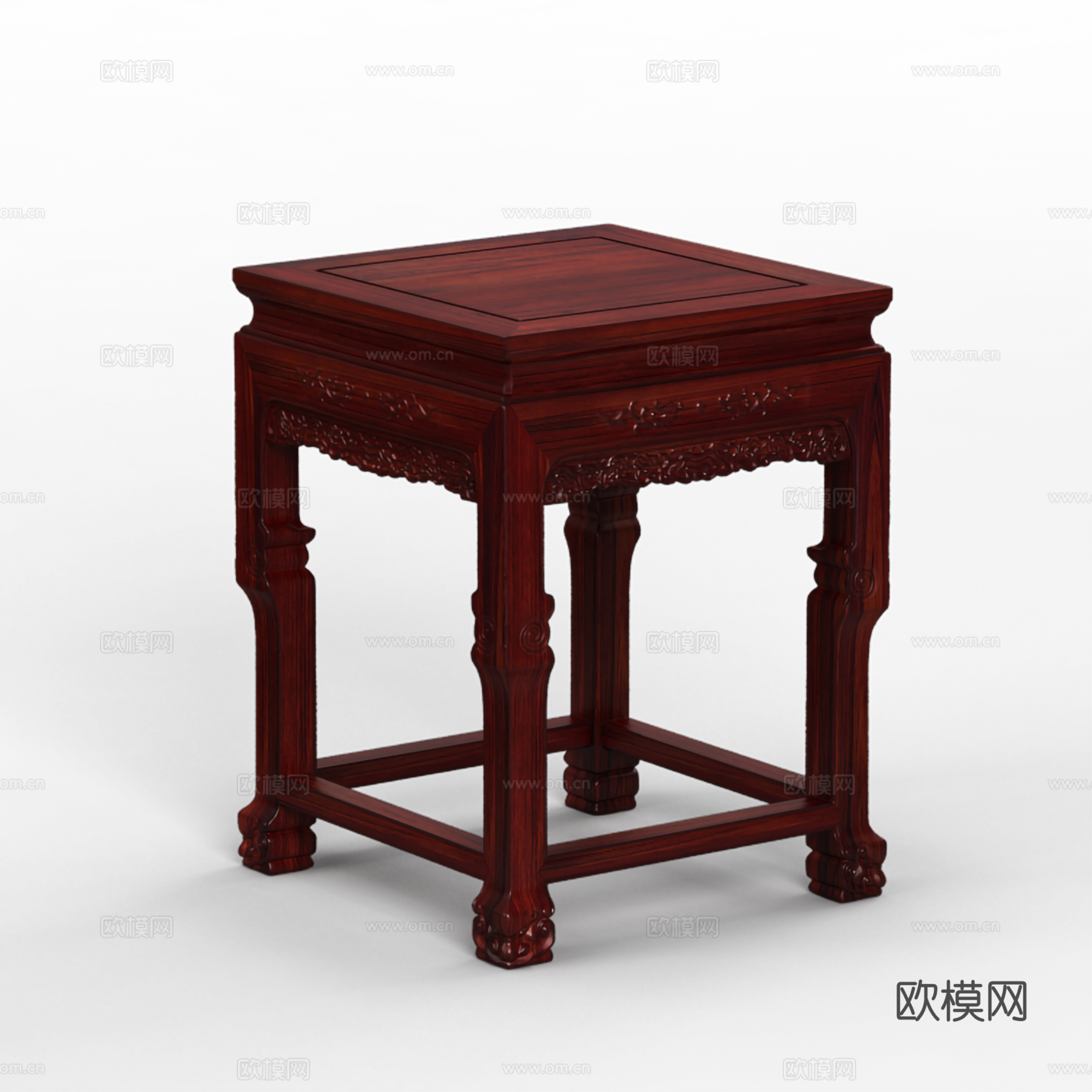 中式小茶几 雕花造型 实木红木3d模型