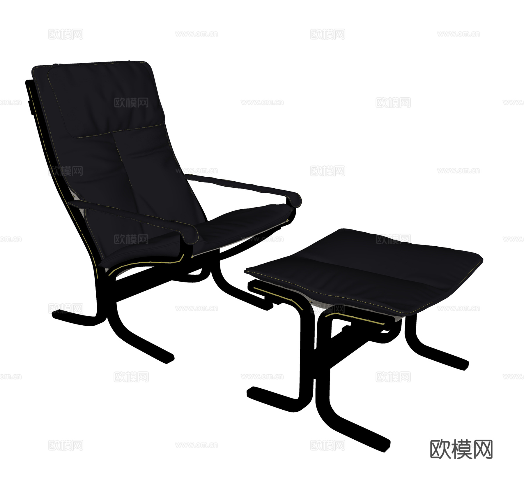 现代躺椅  室内躺椅   躺椅组合 脚踏su模型