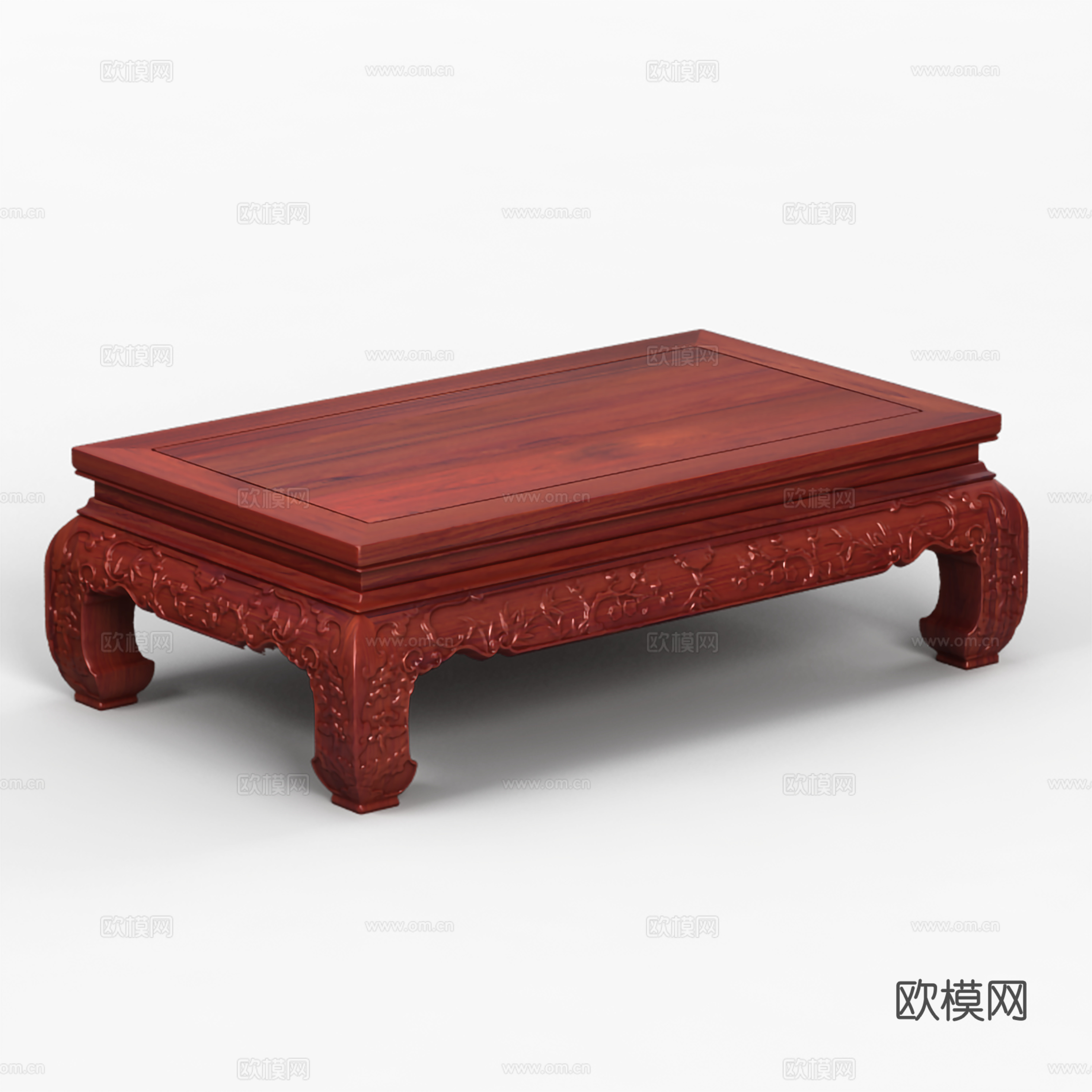 中式沙发茶台 雕花造型 实木红木3d模型