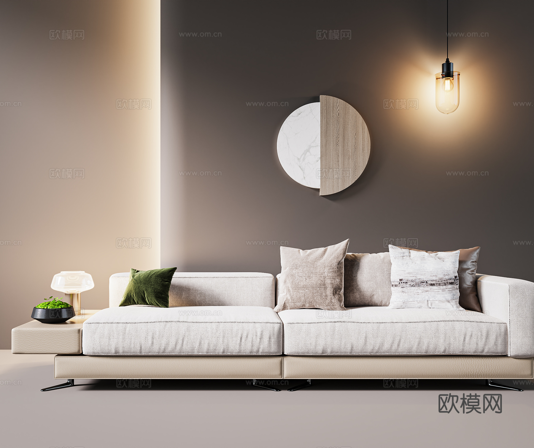 现代休闲沙发  布艺沙发 沙发抱枕3d模型