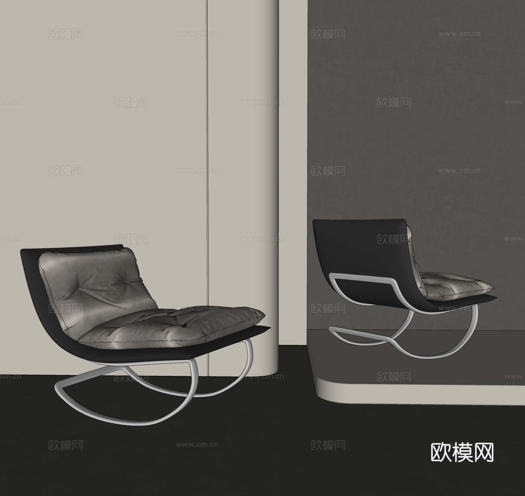 现代休闲椅 简约休闲椅 中古风休闲椅su模型