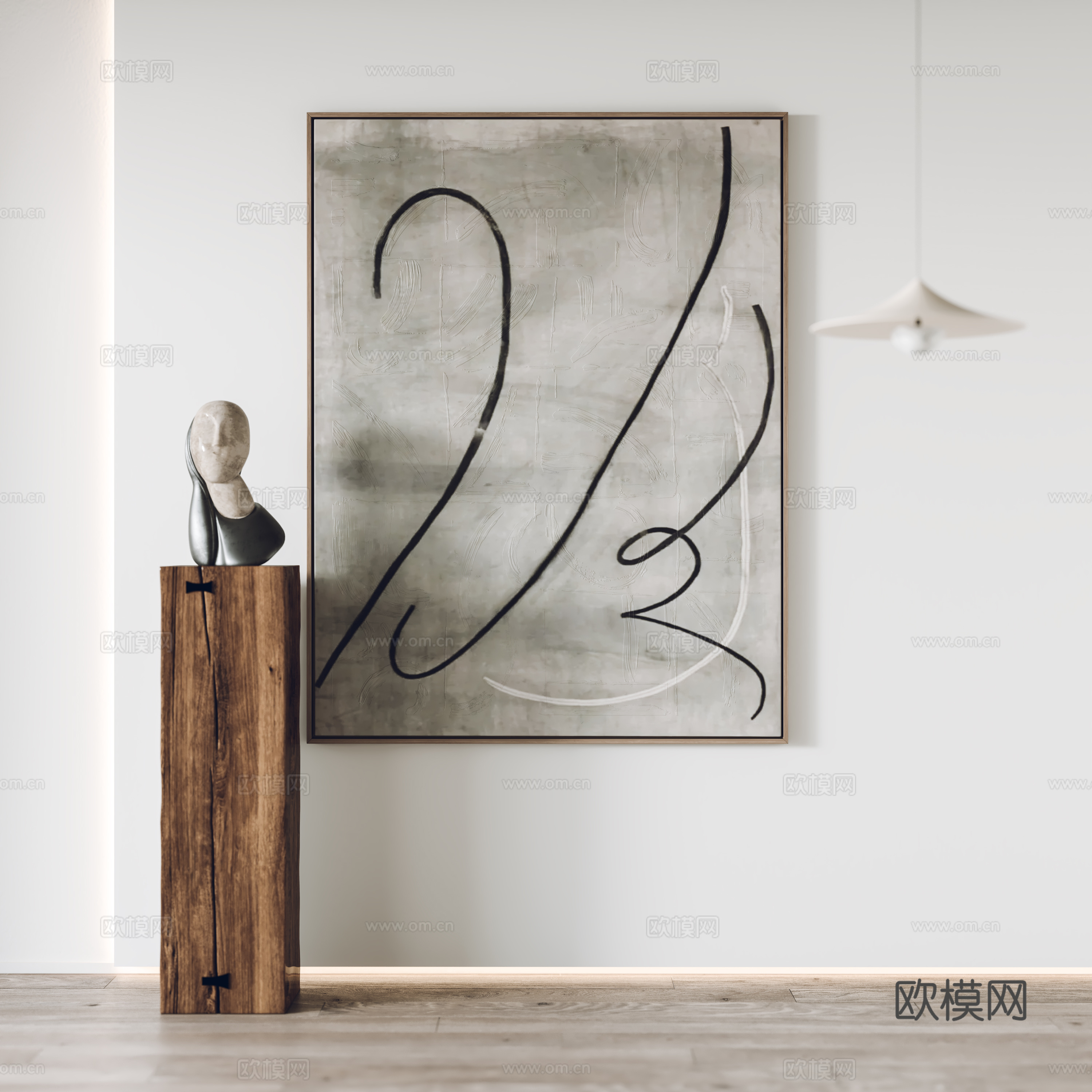 现代挂画 装饰画 雕塑3d模型