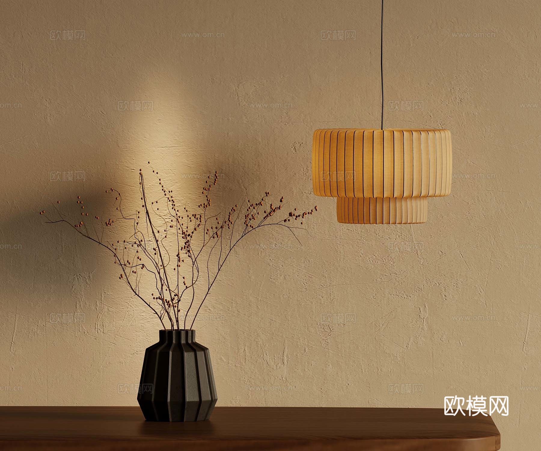 侘寂风吊灯 花瓶su模型