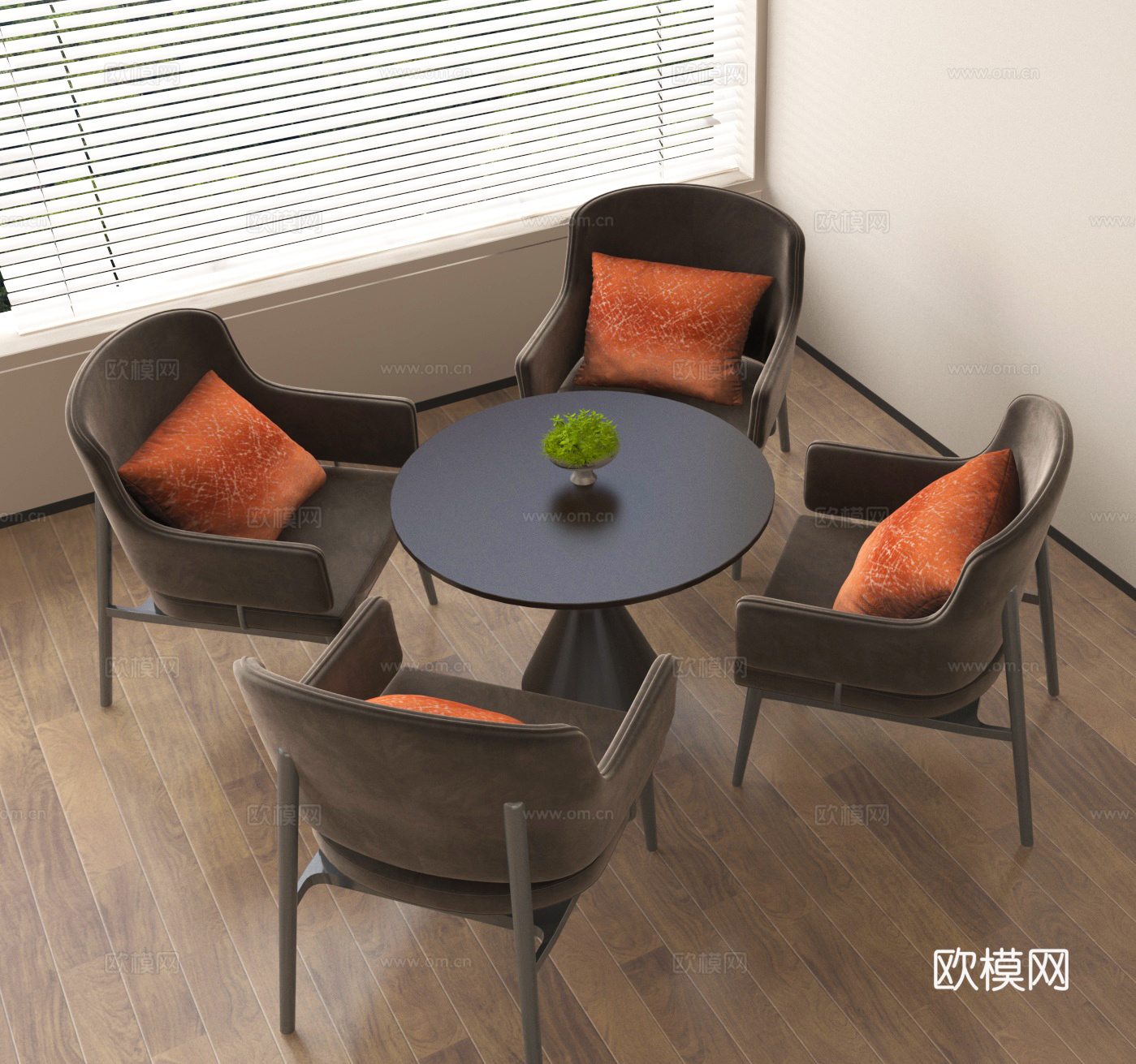休闲桌椅 咖啡桌椅 餐厅桌椅su模型