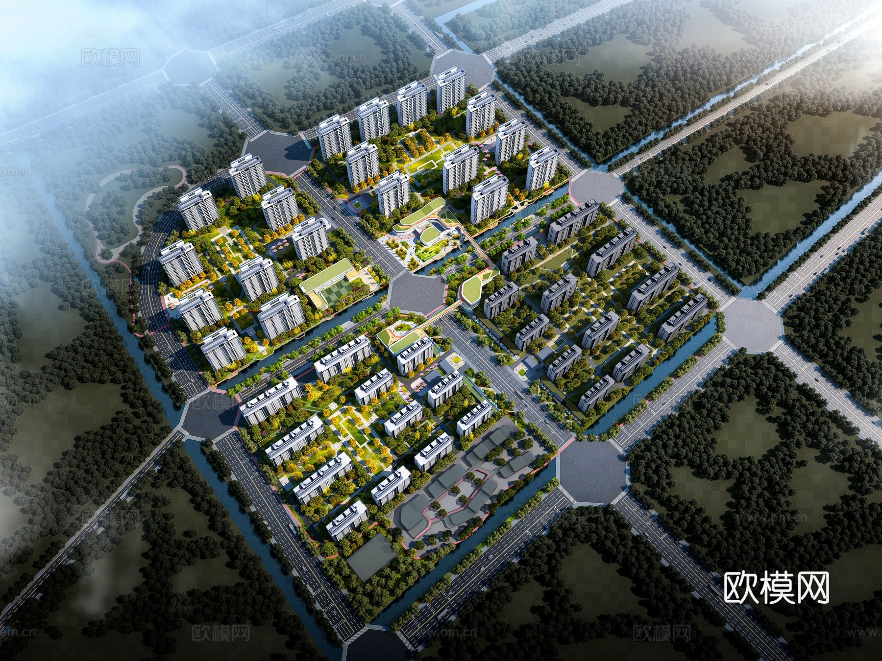 住宅鸟瞰3d模型