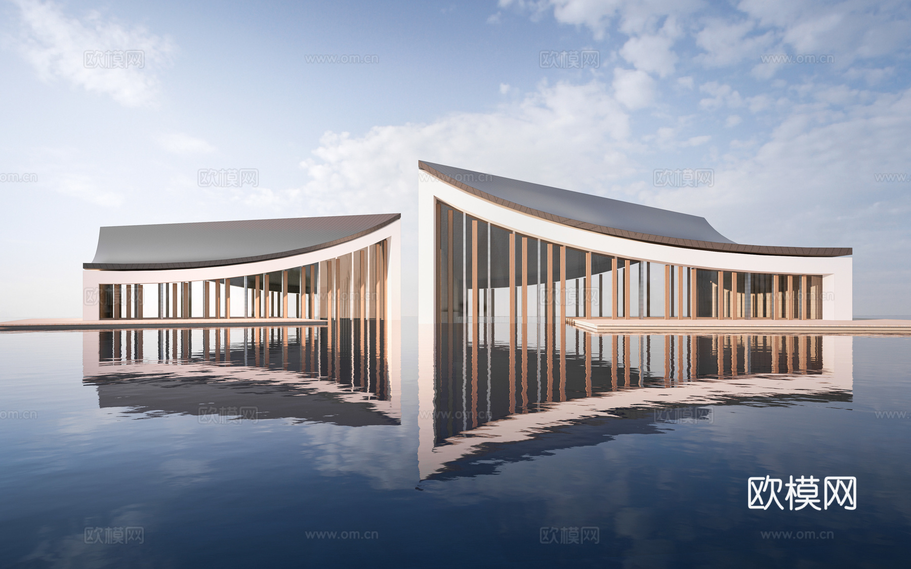 现代公共建筑 美术馆建筑 美术馆建筑 商业建筑su模型