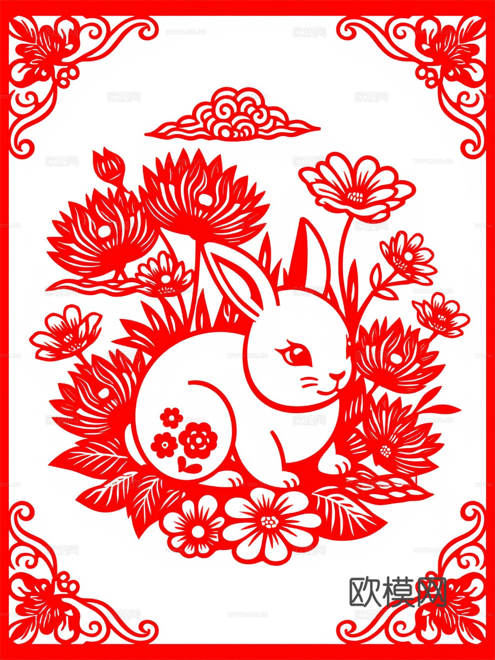中国民俗剪纸窗花装饰画