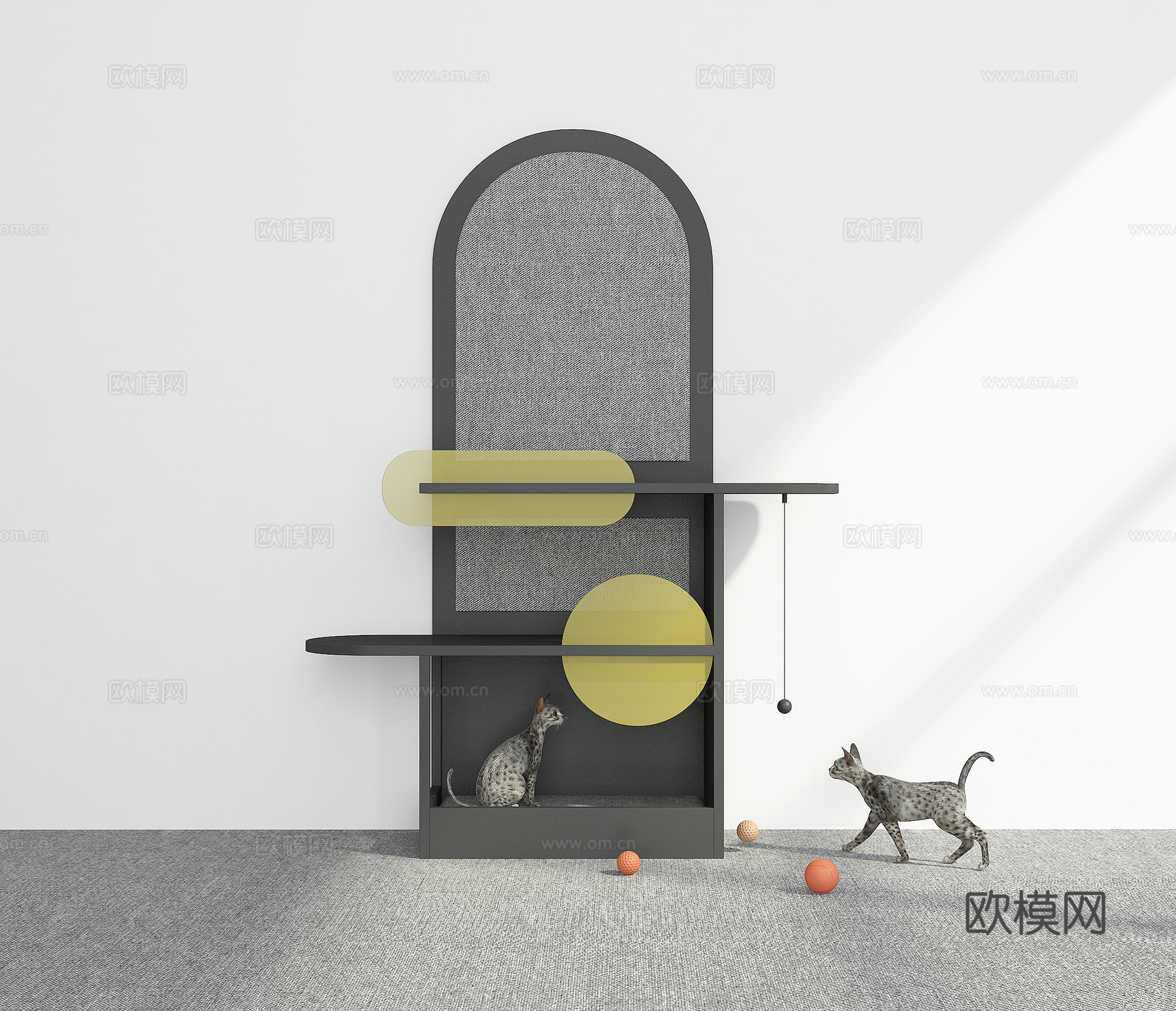 现代猫爬架3d模型