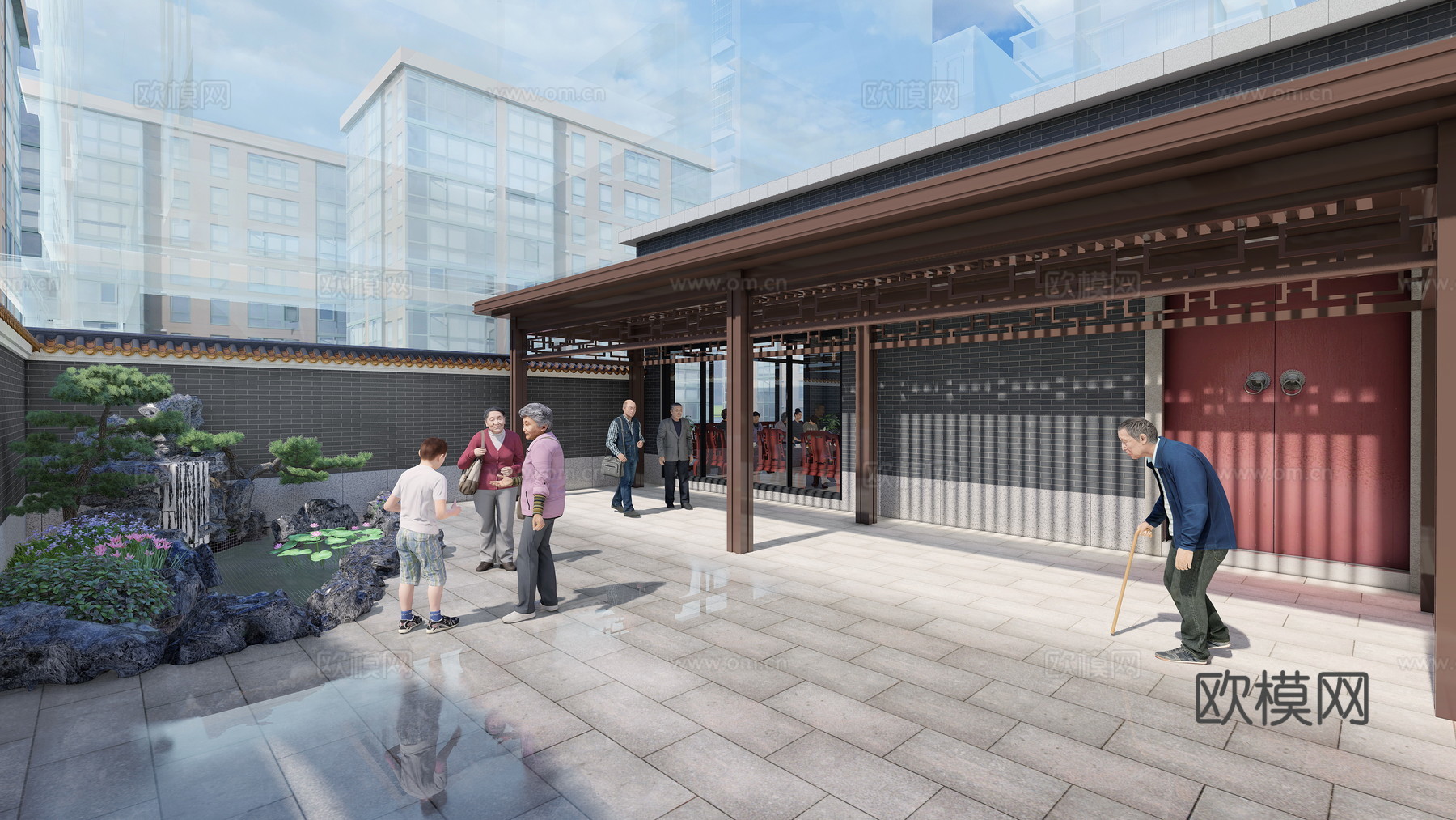 古建祠堂门头 宗祠大门 传统建筑su模型