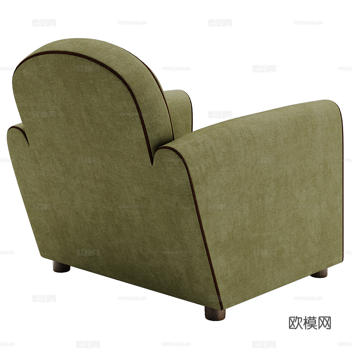 美式简约布艺沙发椅3d模型