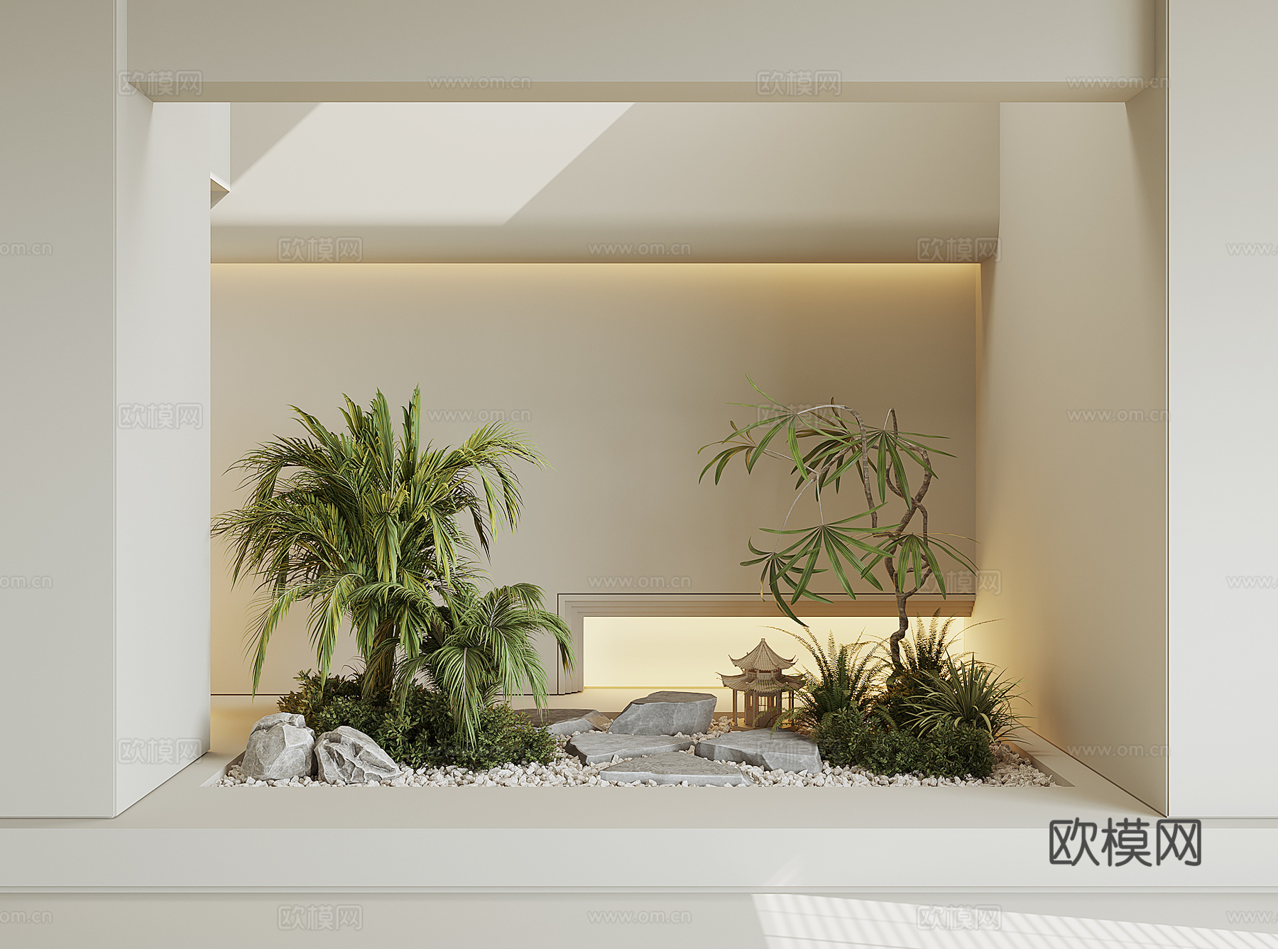 现代室内植物景观su模型