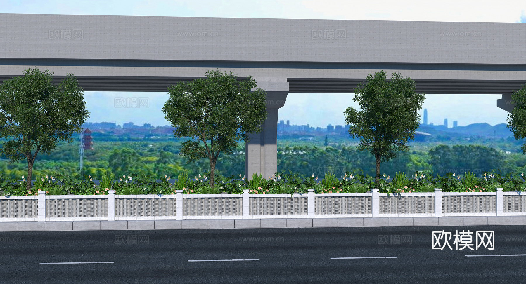 交通隔离带3d模型