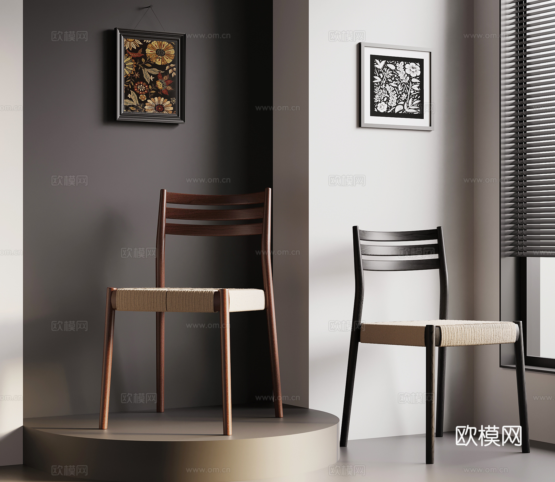 法式中古风餐椅 休闲椅3d模型