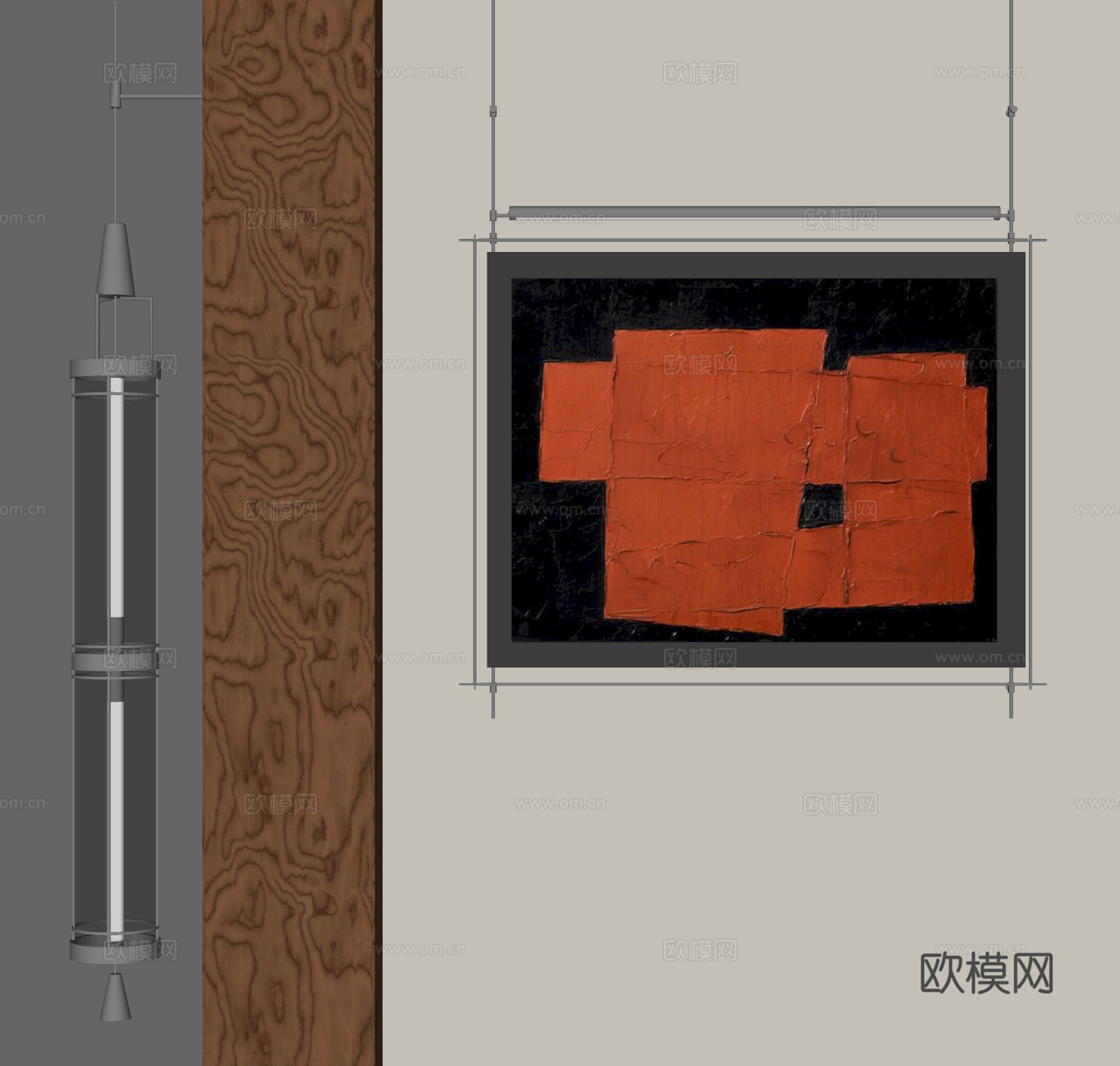 现代中古风壁灯su模型