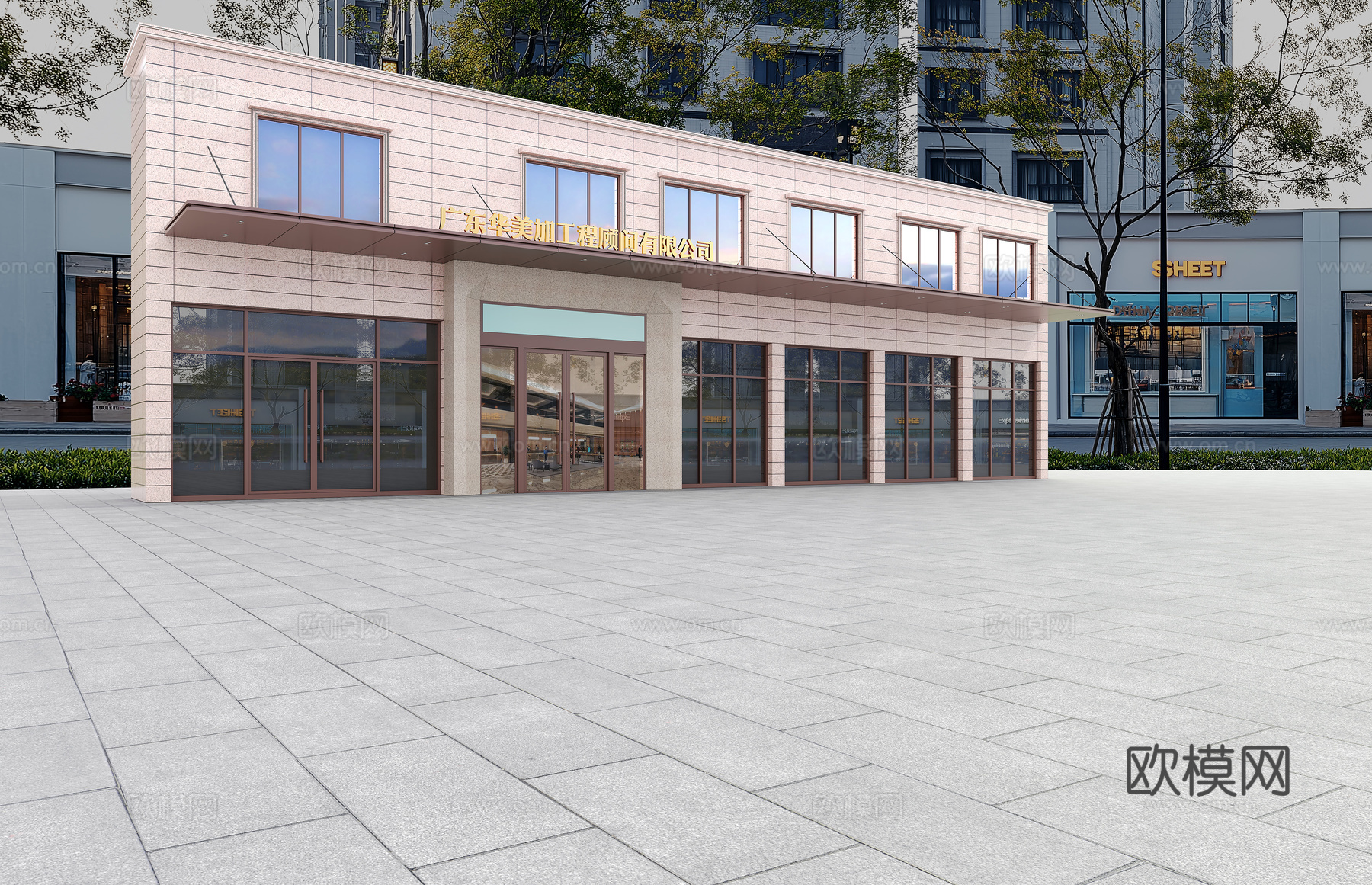 门头 公司门头 酒店门头 外立面3d模型