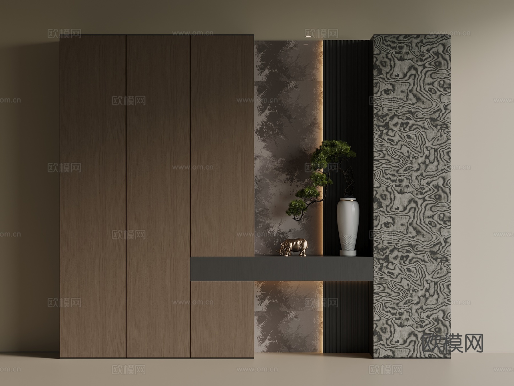 意式 轻奢 鞋柜 玄关鞋柜 隔断鞋柜 定制鞋柜 玄关墙3d模型