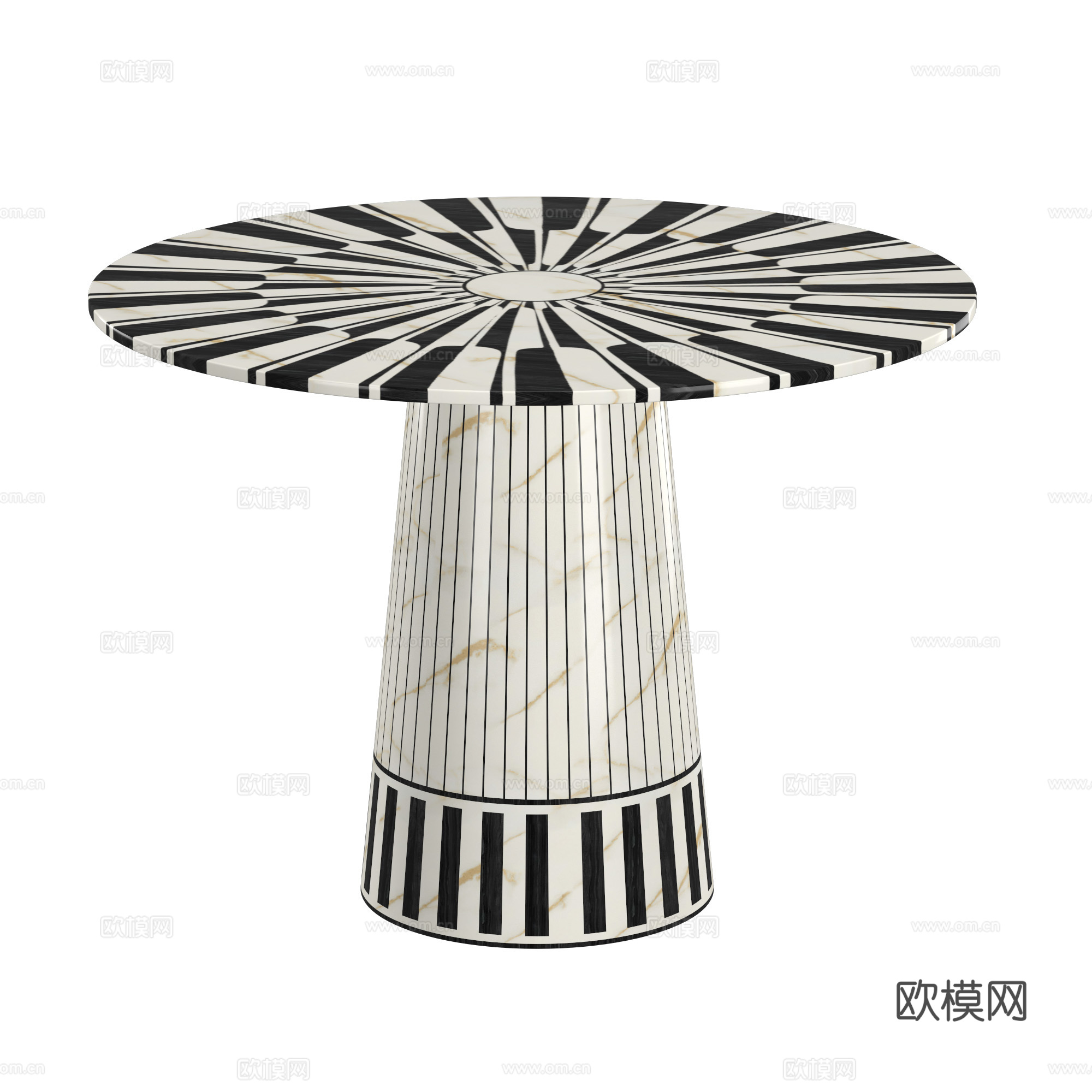 现代意式圆茶几3d模型