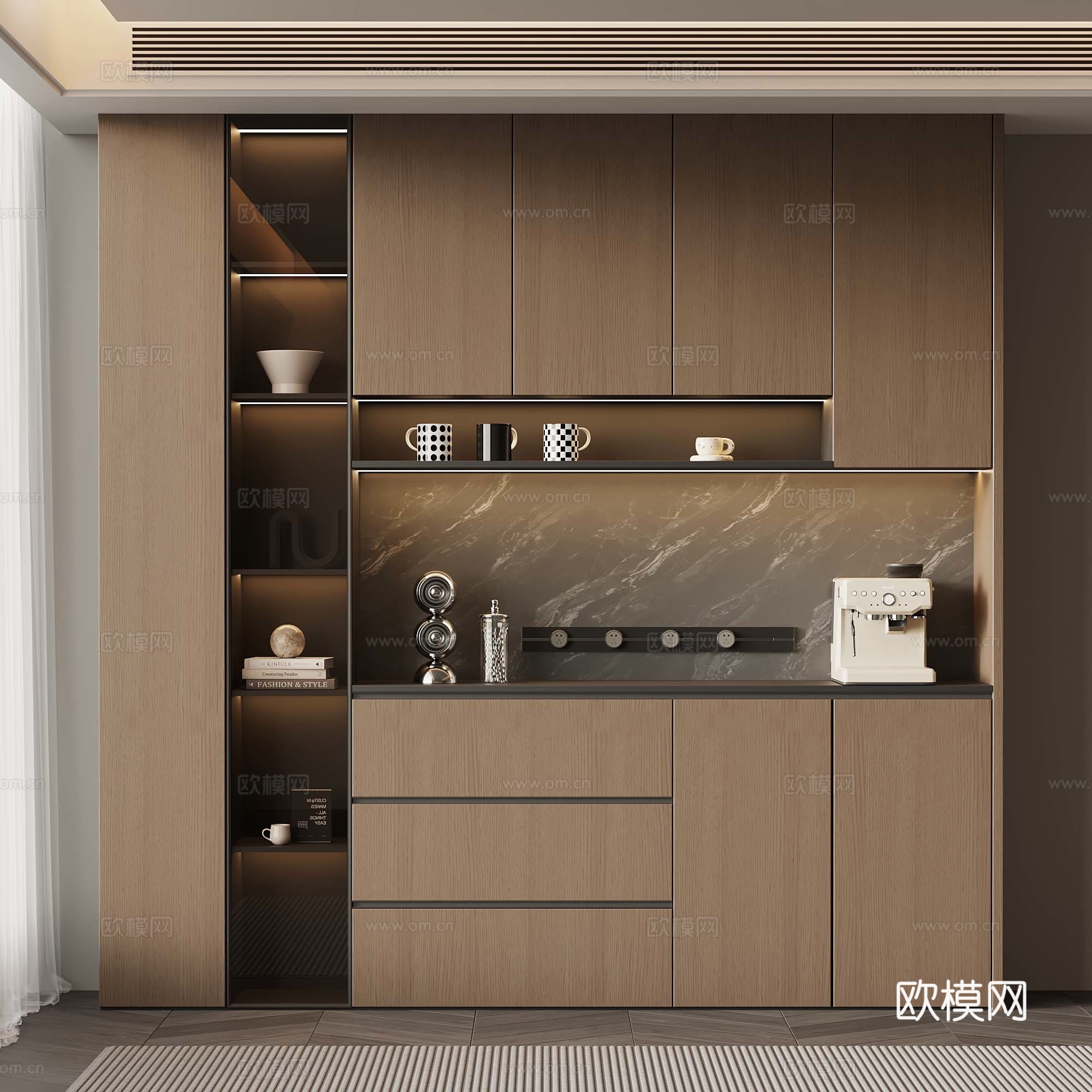 意式餐边柜su模型