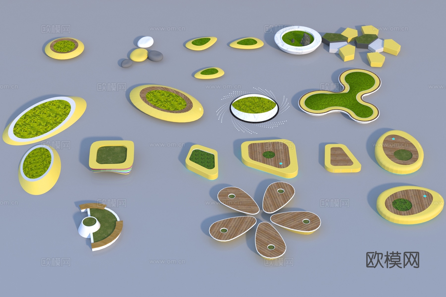 现代景观树池3d模型