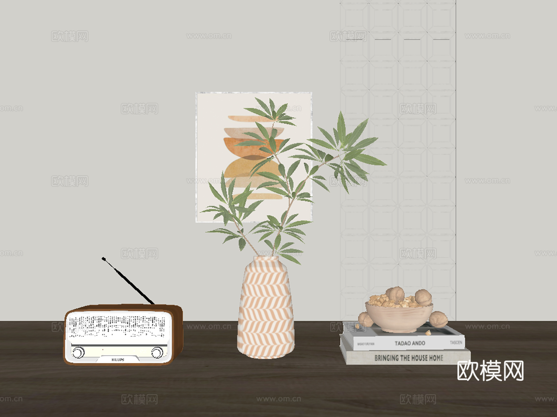 现代饰品摆件组合su模型