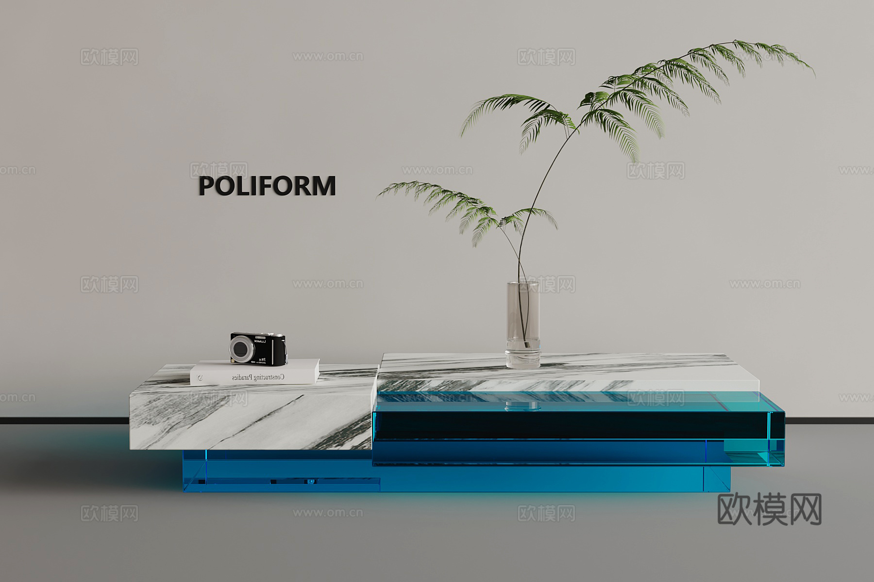 现代茶几 装饰摆件3d模型