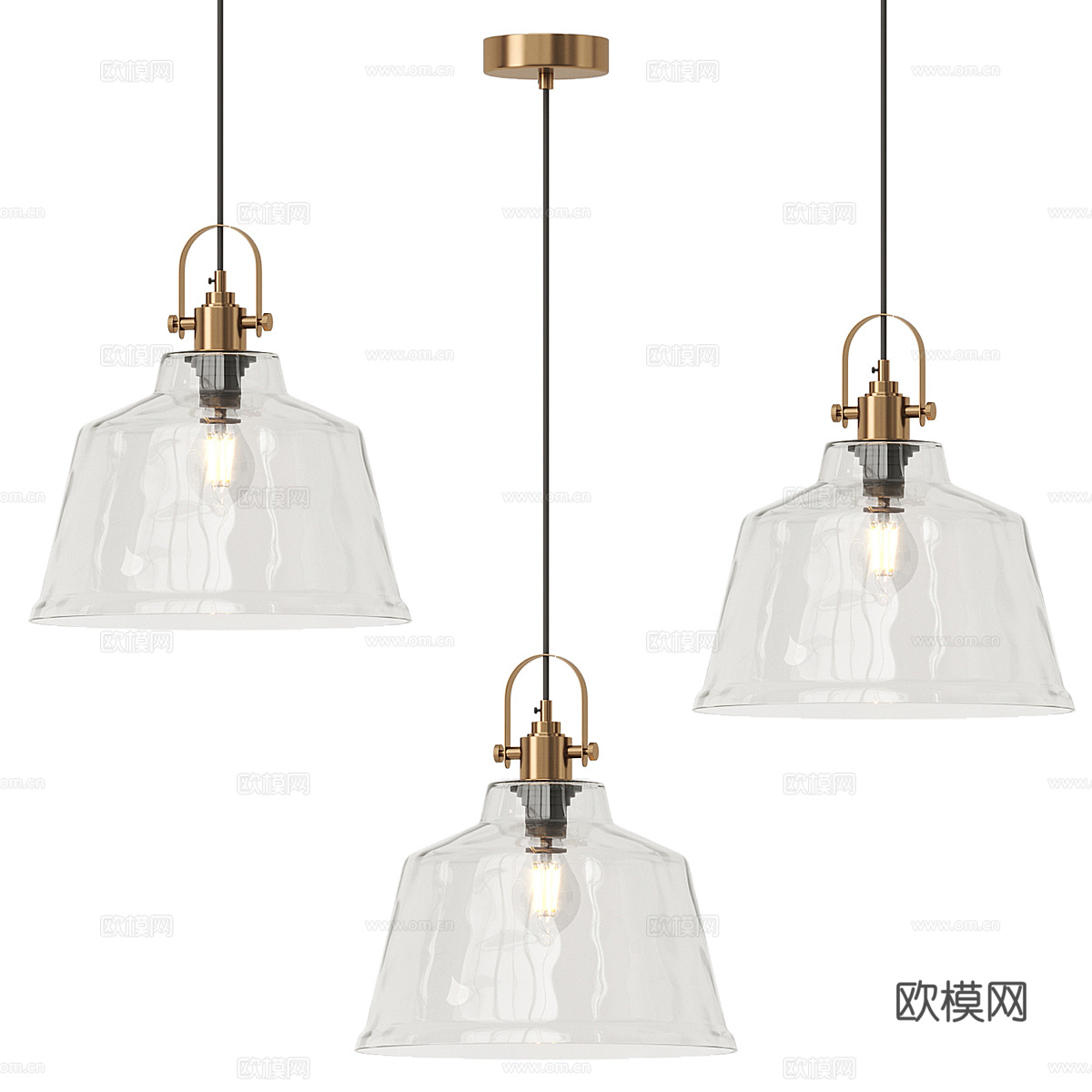 现代简约轻奢吊灯 吊灯 简约吊灯 餐厅吊灯 玻璃吊灯 灯3d模型