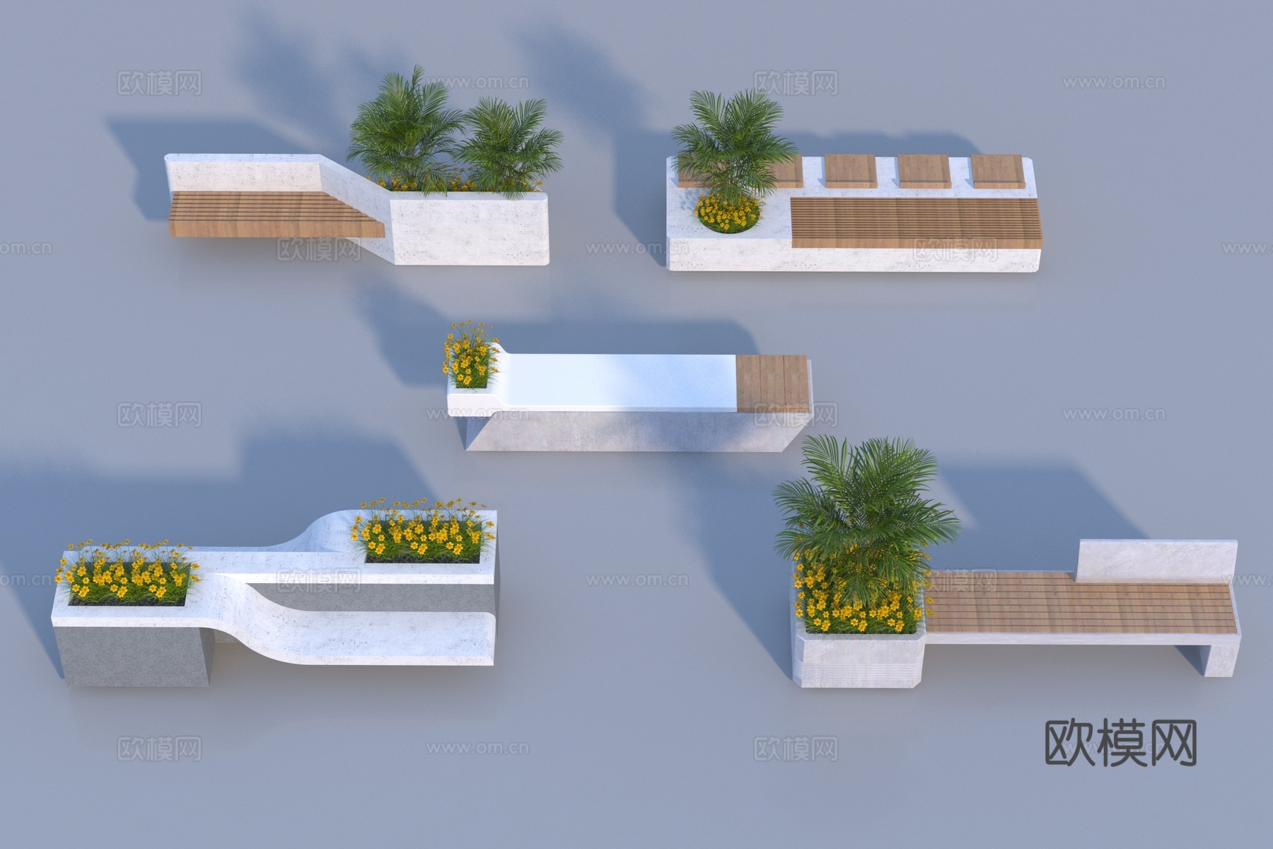 景观树池座椅3d模型