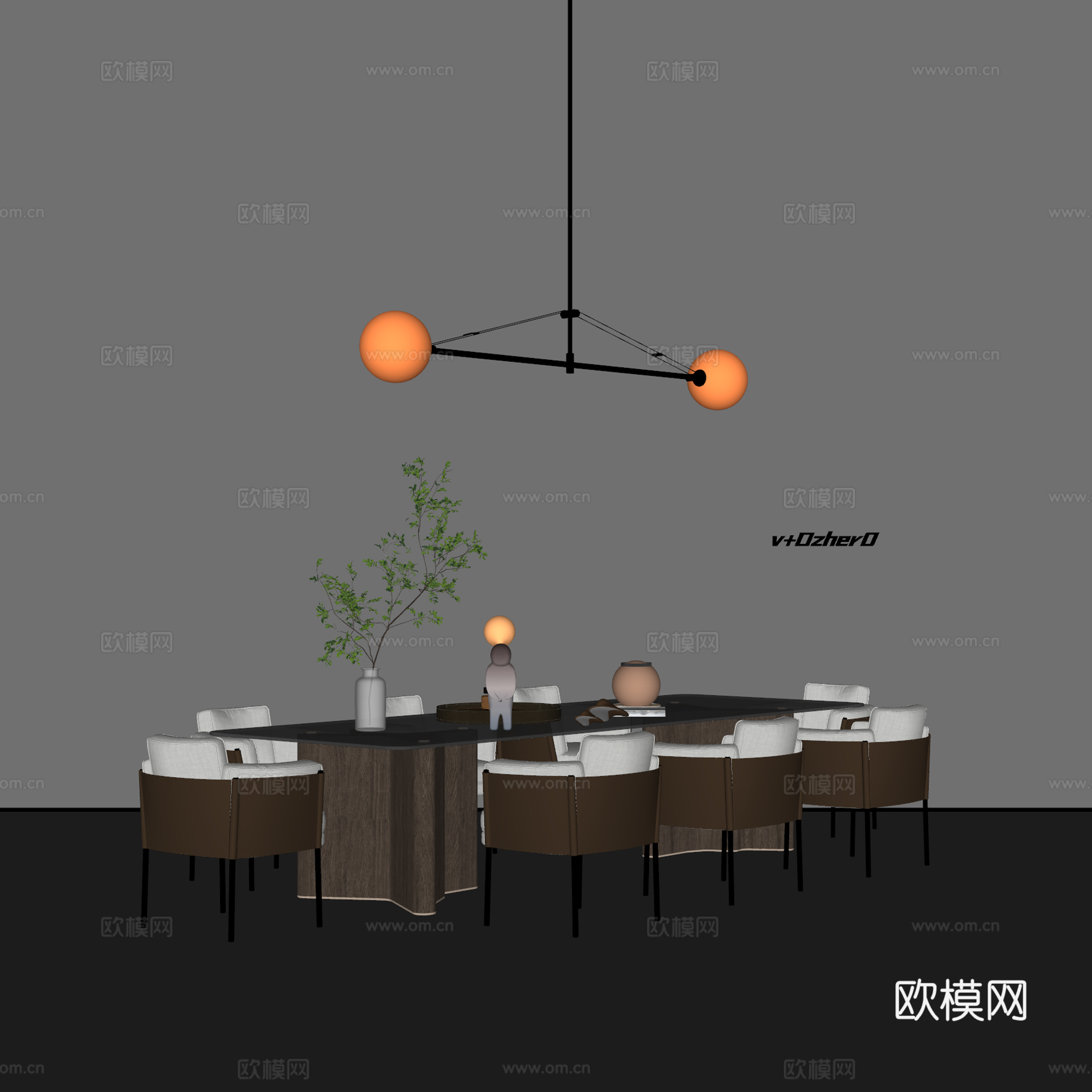 现代餐桌椅su模型