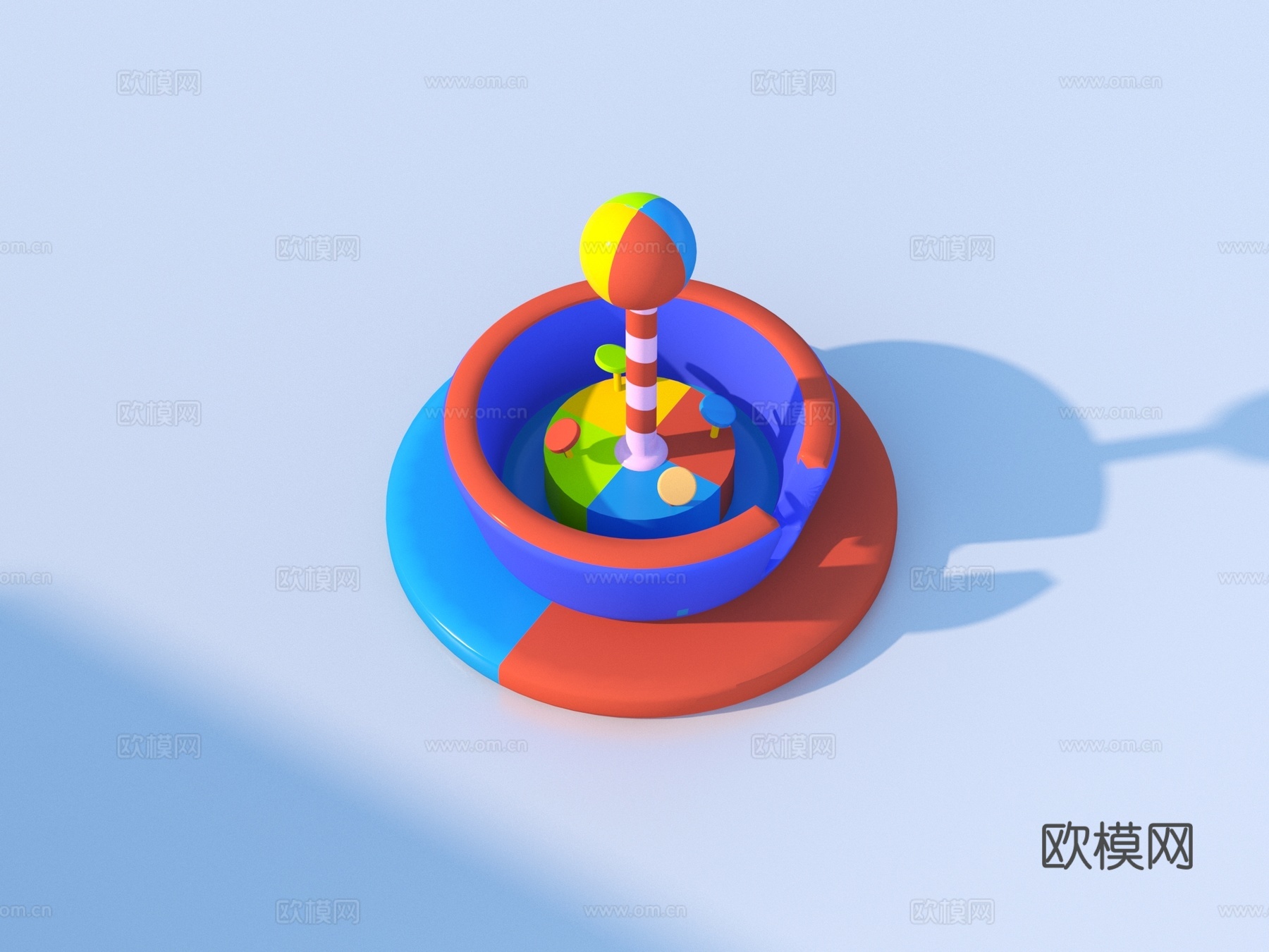 卡通玩具 儿童乐园转转乐 旋转木马3d模型