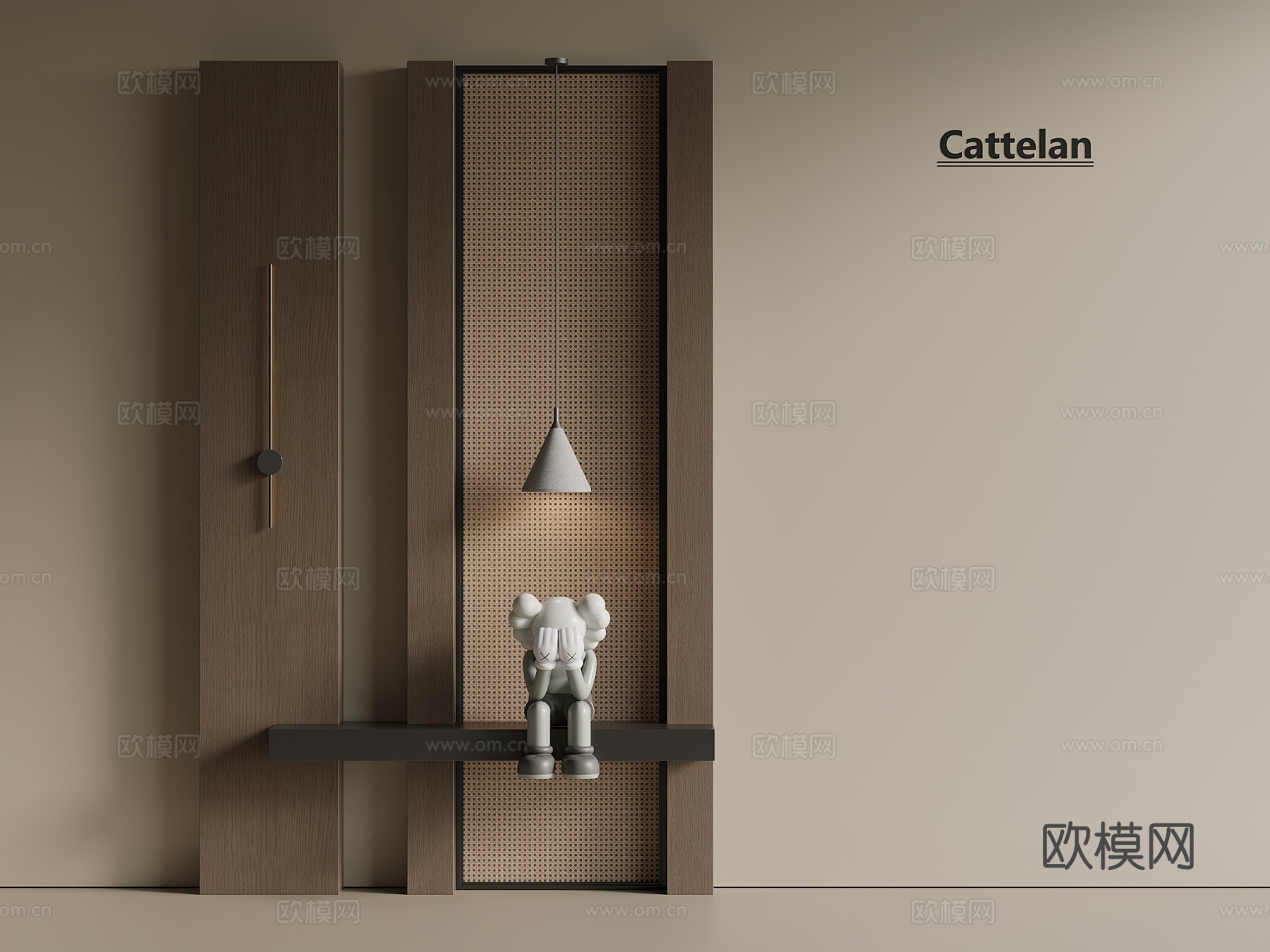 意式 轻奢 玄关 过道玄关 玄关摆件 端景 别墅玄关3d模型