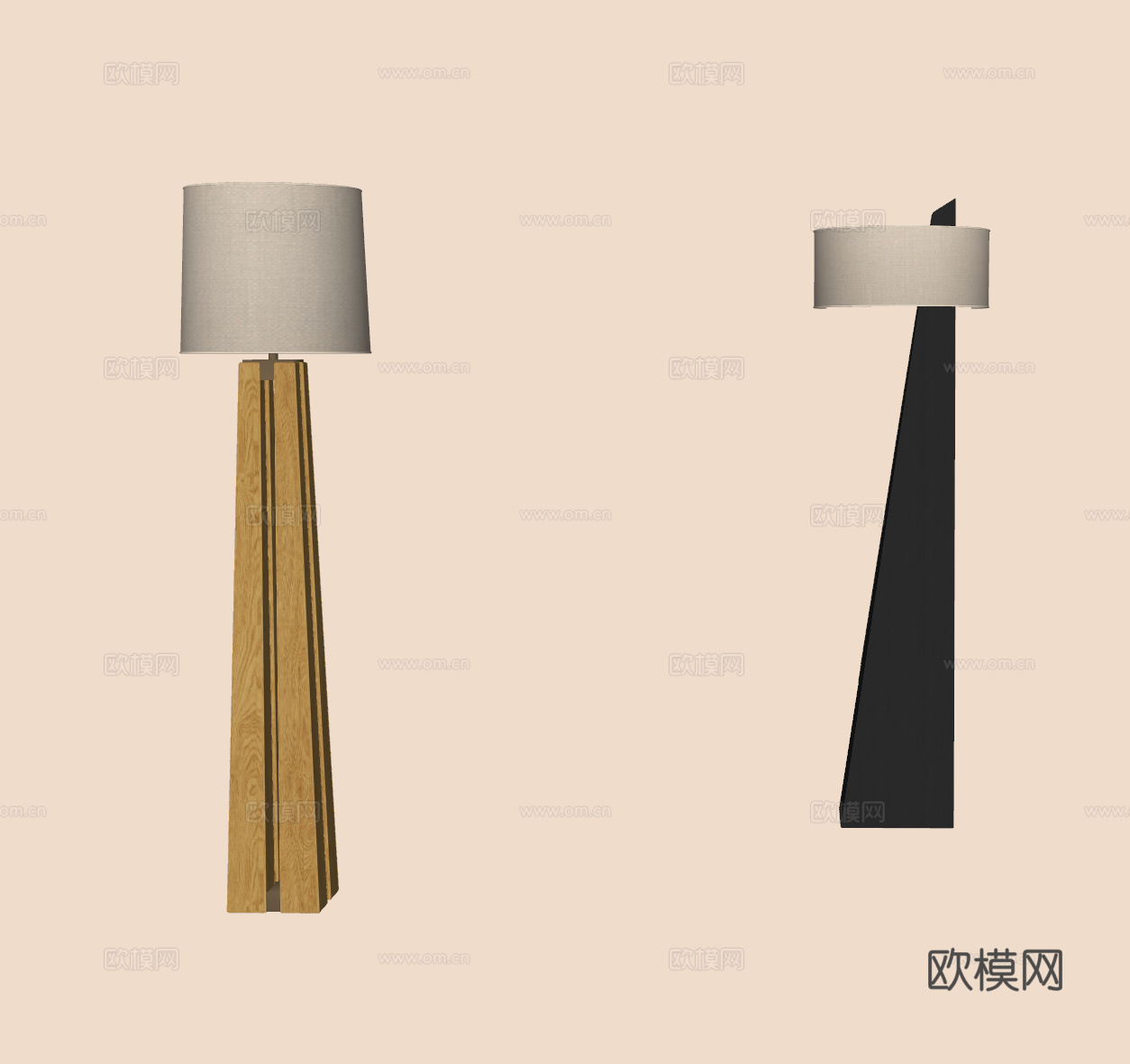 落地灯 中古落地灯su模型