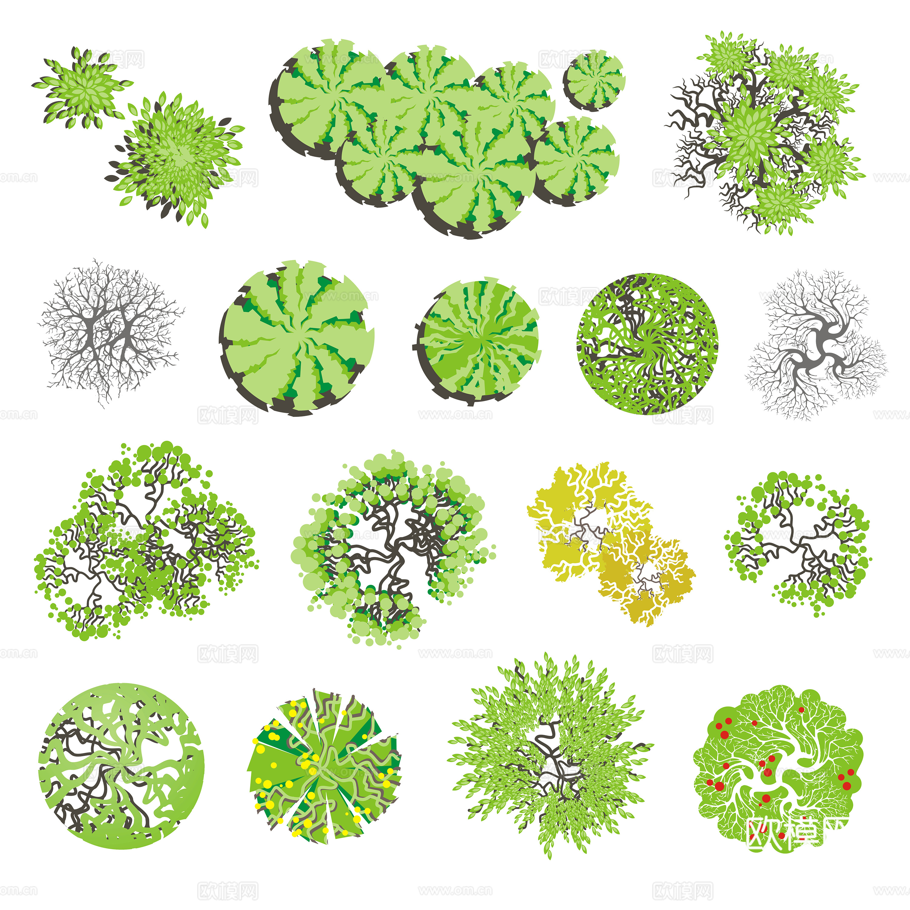 平面景观树免抠图下载
