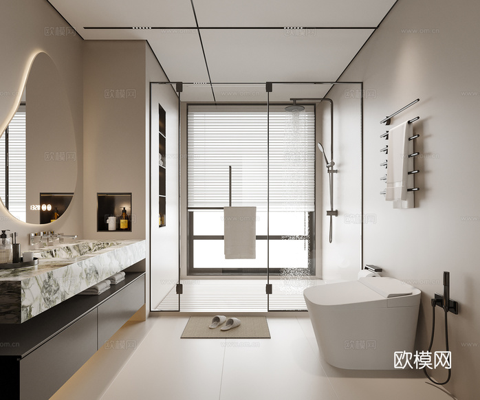 現(xiàn)代衛(wèi)生間 洗手臺(tái) 酒店衛(wèi)生間3d模型下載