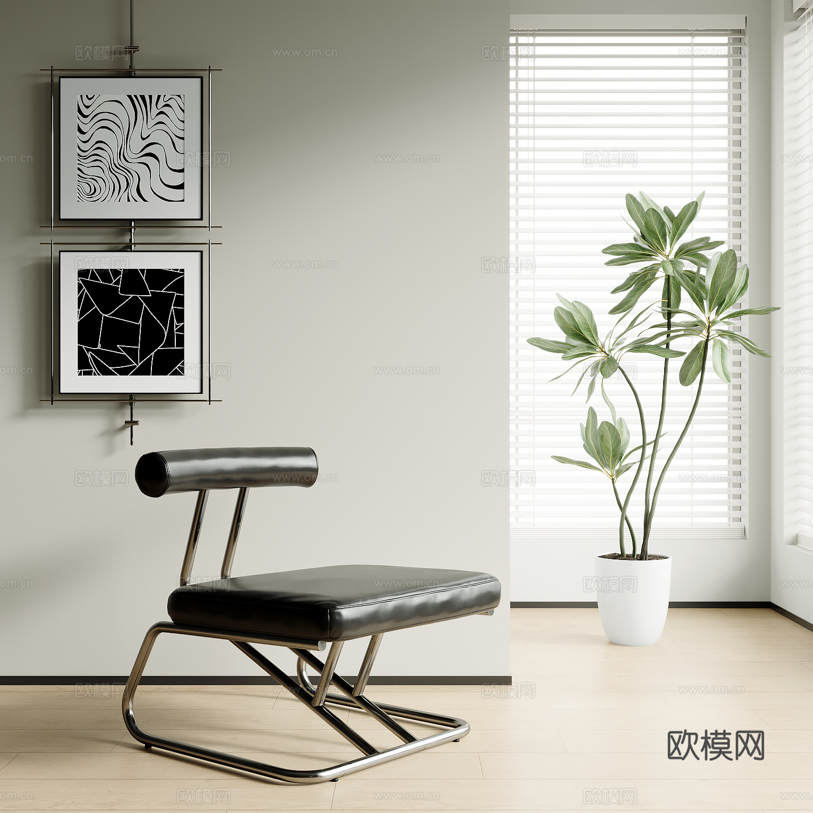 现代休闲椅su模型