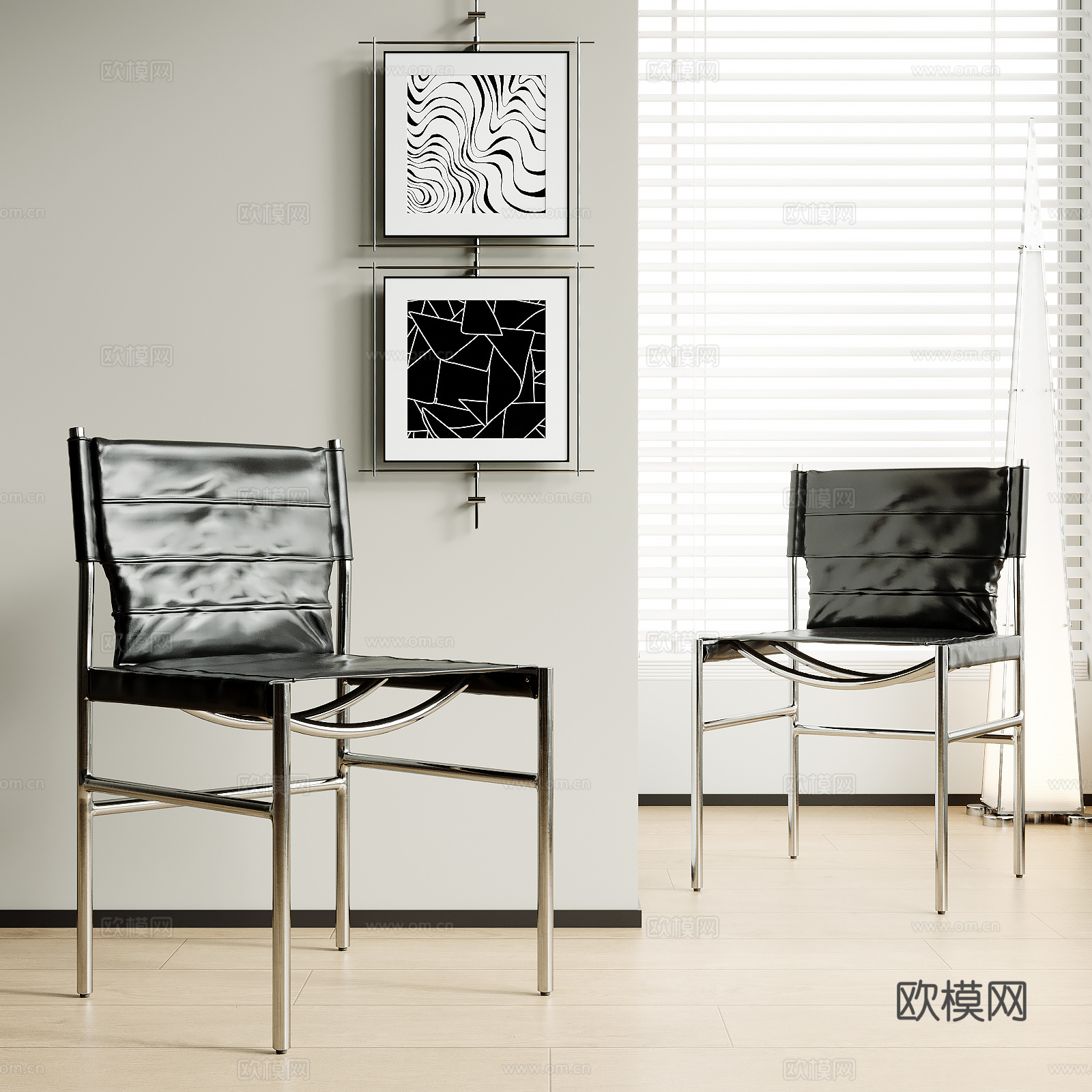 现代餐椅su模型