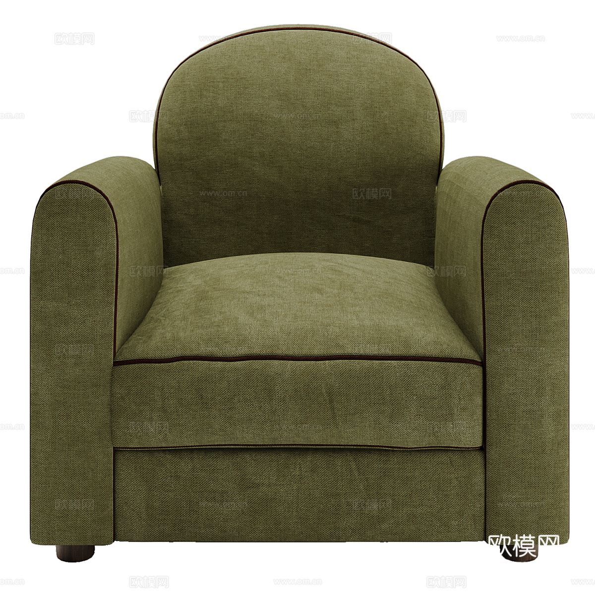 美式简约布艺沙发椅3d模型