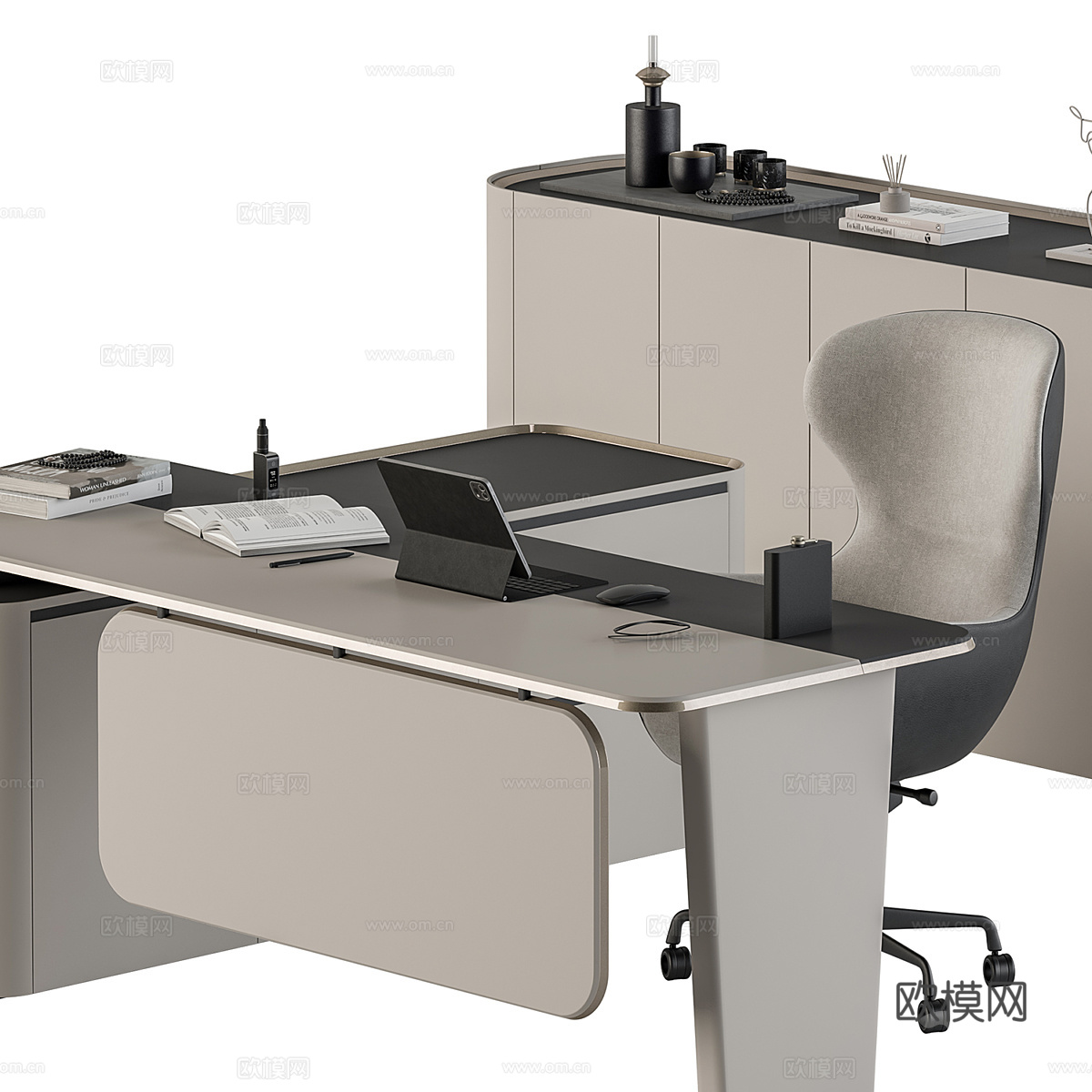 现代意式办公桌椅 办公家具3d模型