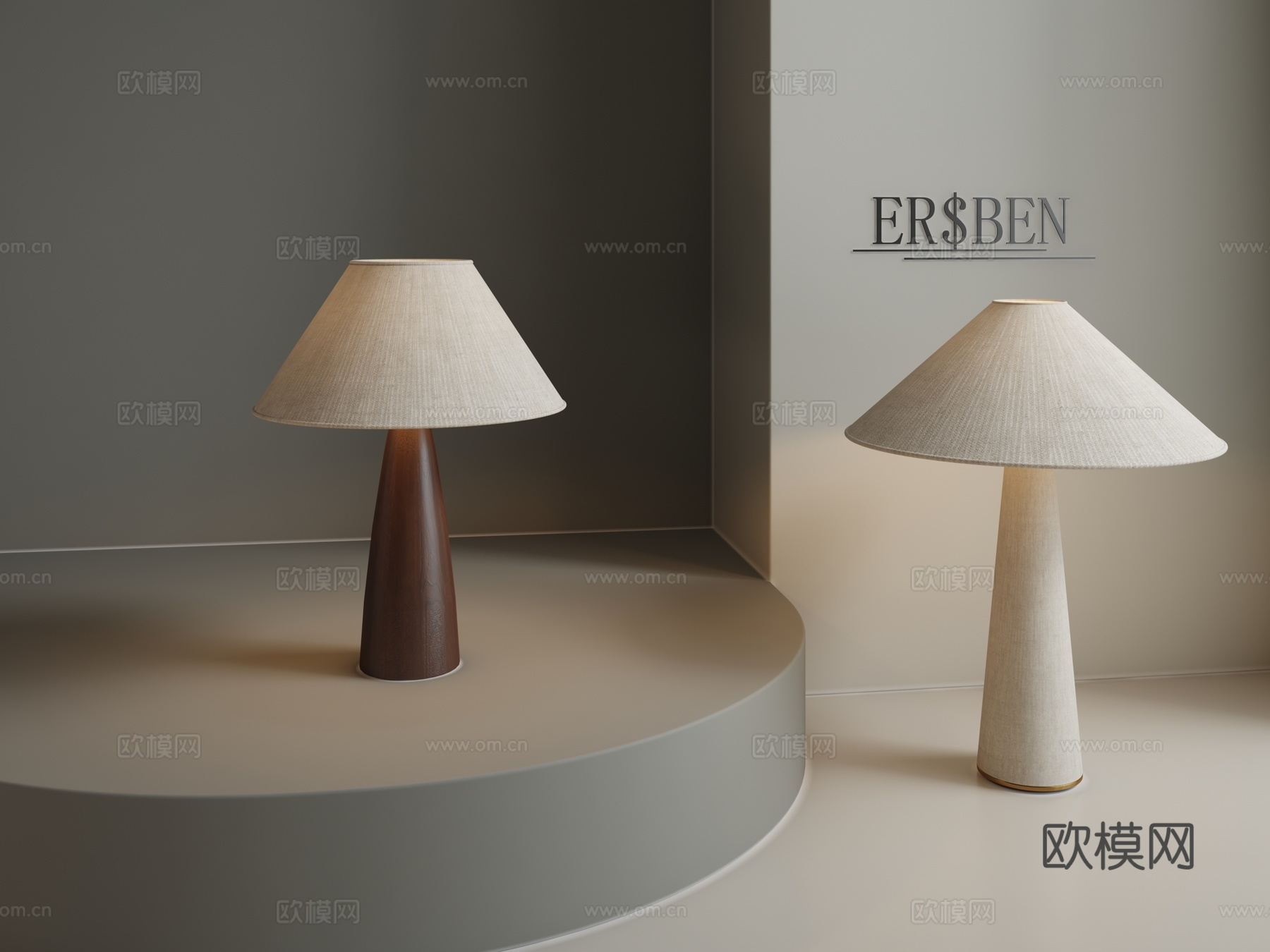 中古风台灯简约美式复古欧式质感新中式床头灯卧室客厅3d模型下载