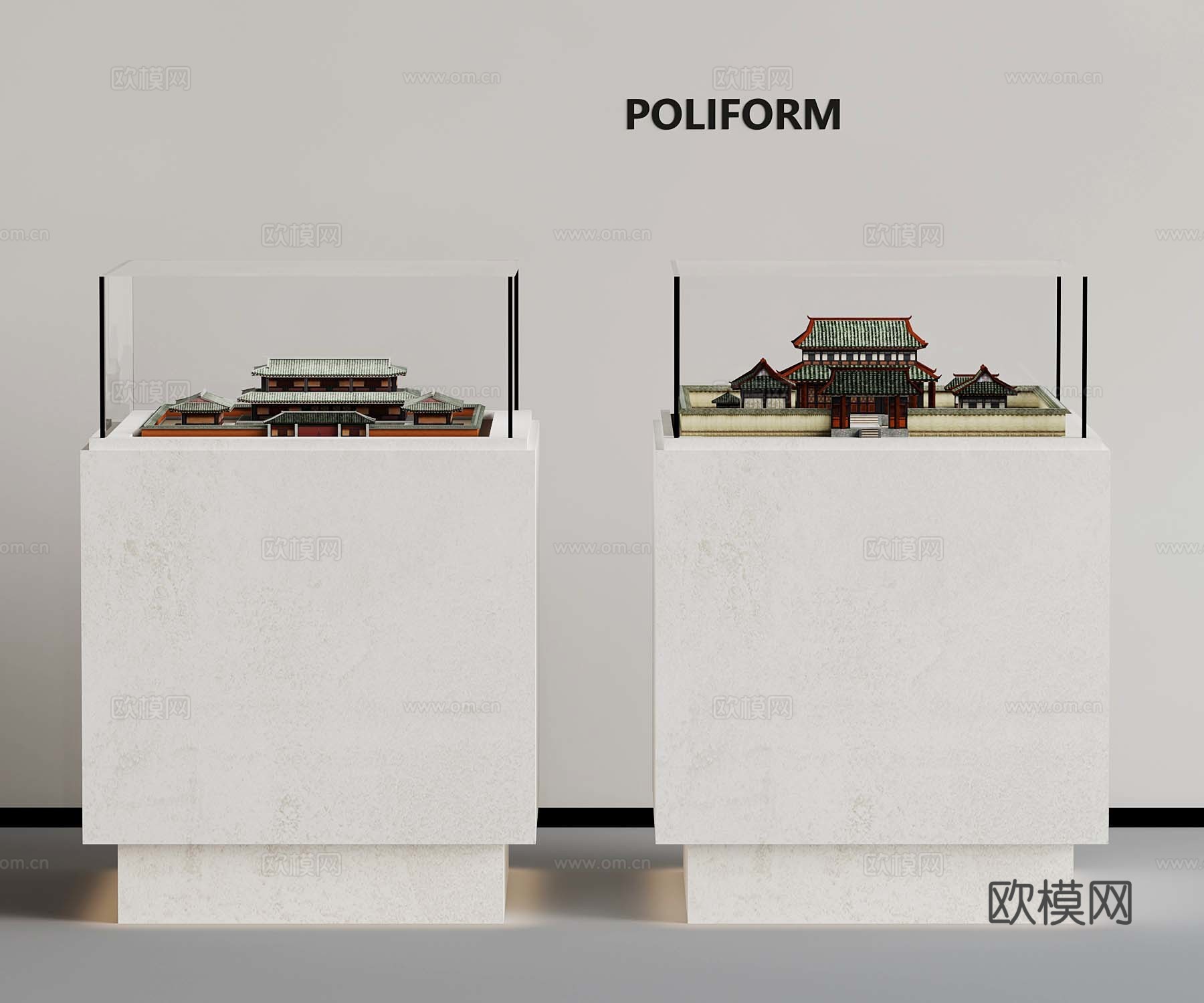 其他柜子 现代展台展柜su模型