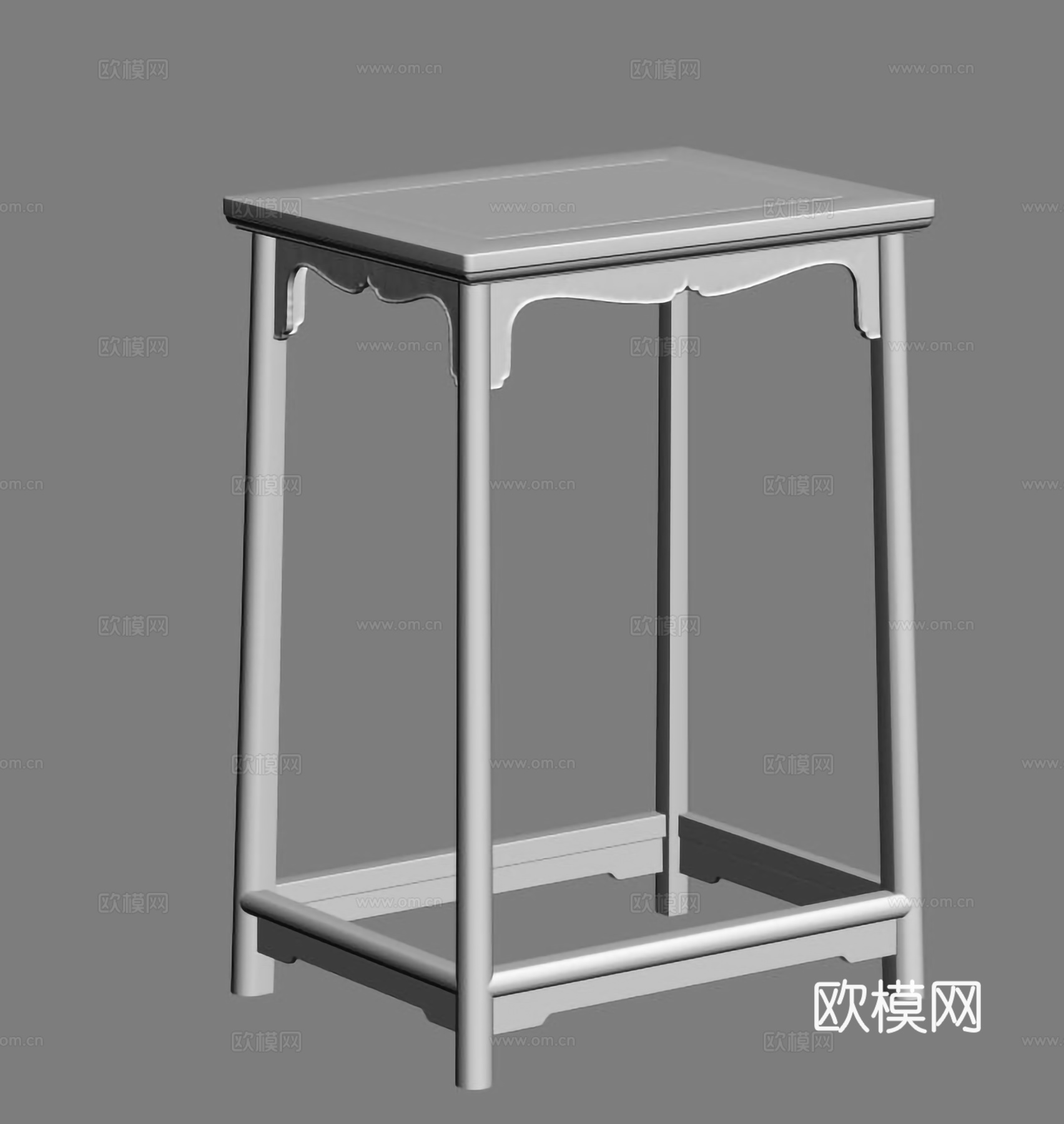 中式小茶几 实木红木3d模型