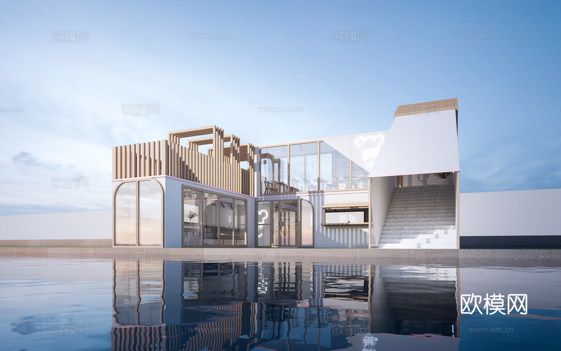 现代集装箱建筑 驿站建筑 咖啡厅建筑 公园建筑su模型